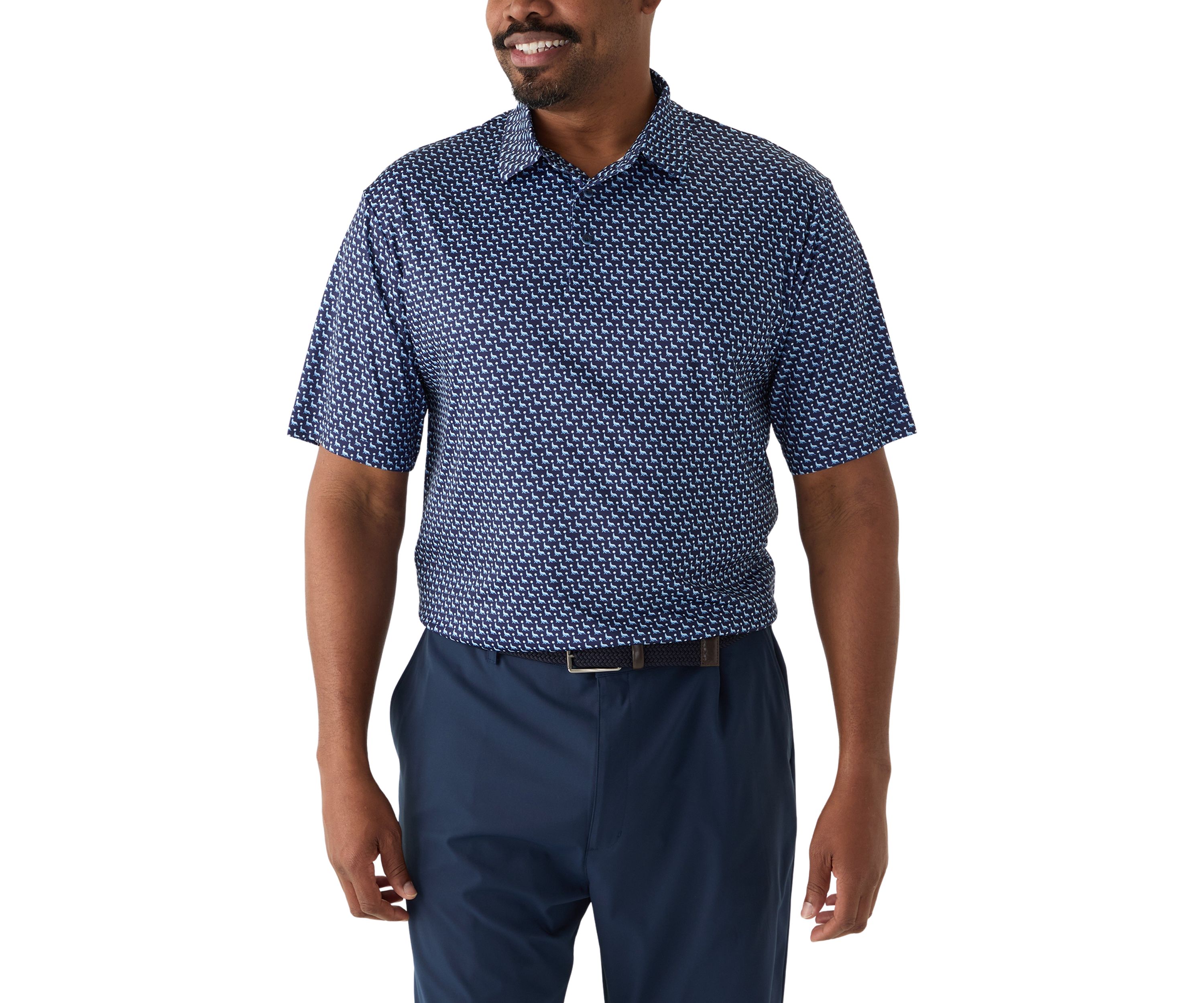 Big & Tall Circus Seal Printed Polo Shirt 