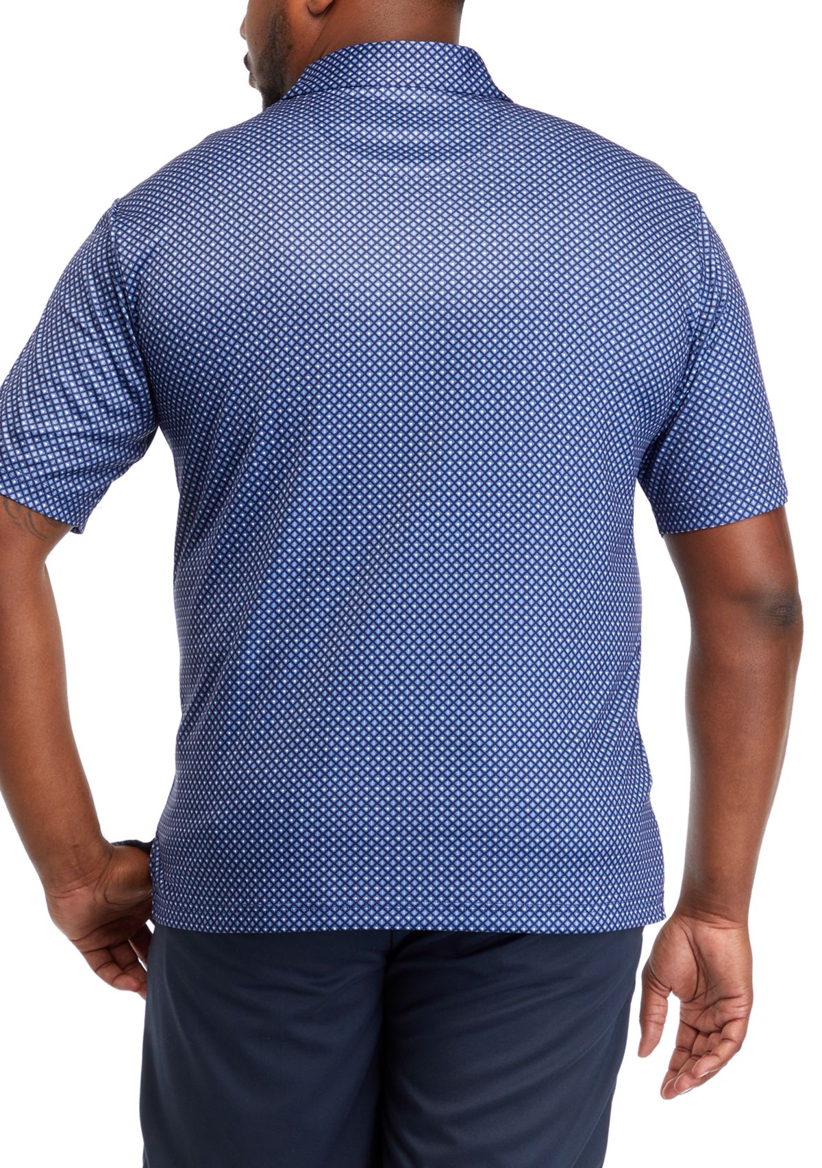 Big & Tall Short Sleeve Geo Print Polo Shirt 
