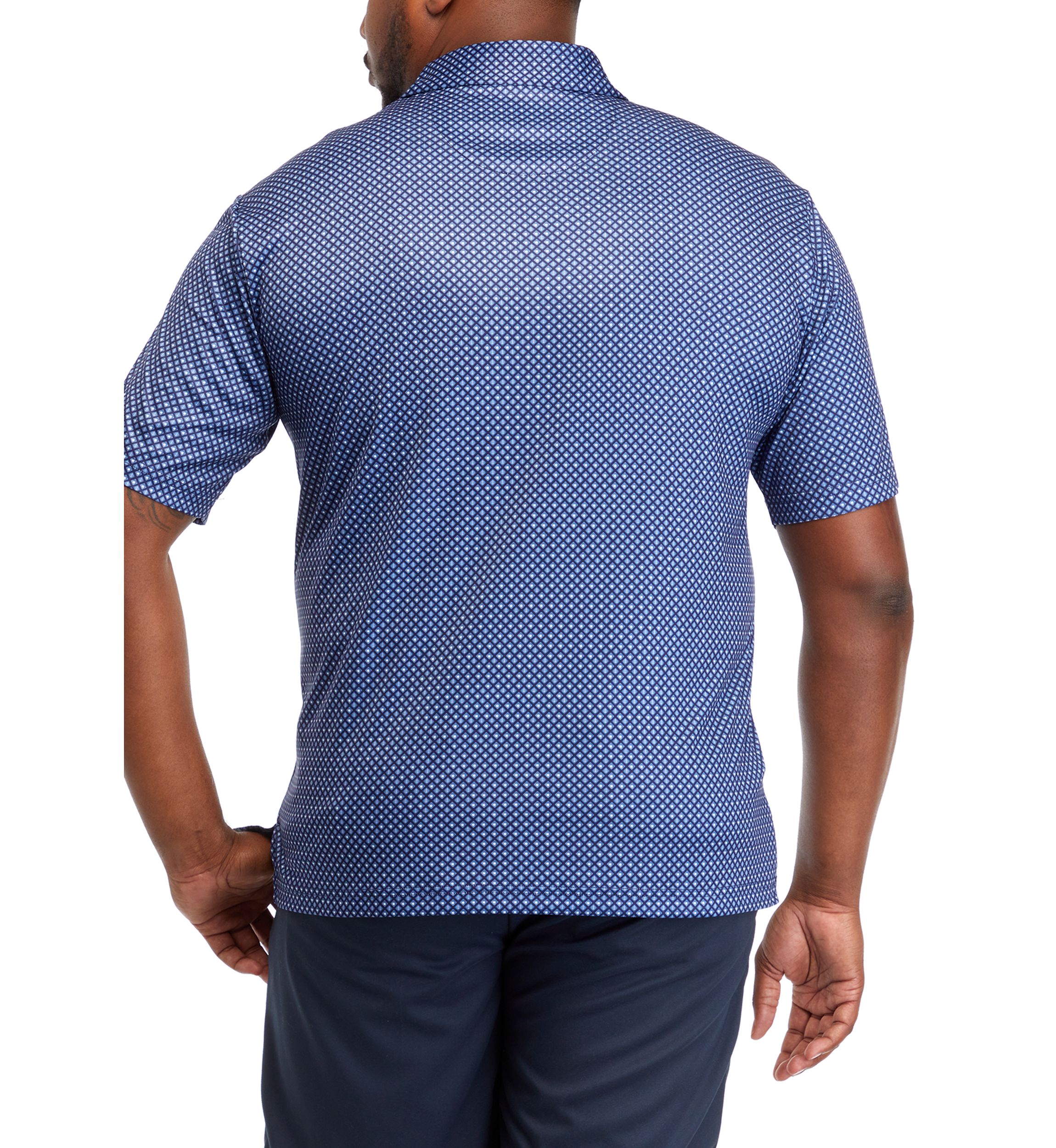 Big & Tall Short Sleeve Geo Print Polo Shirt 