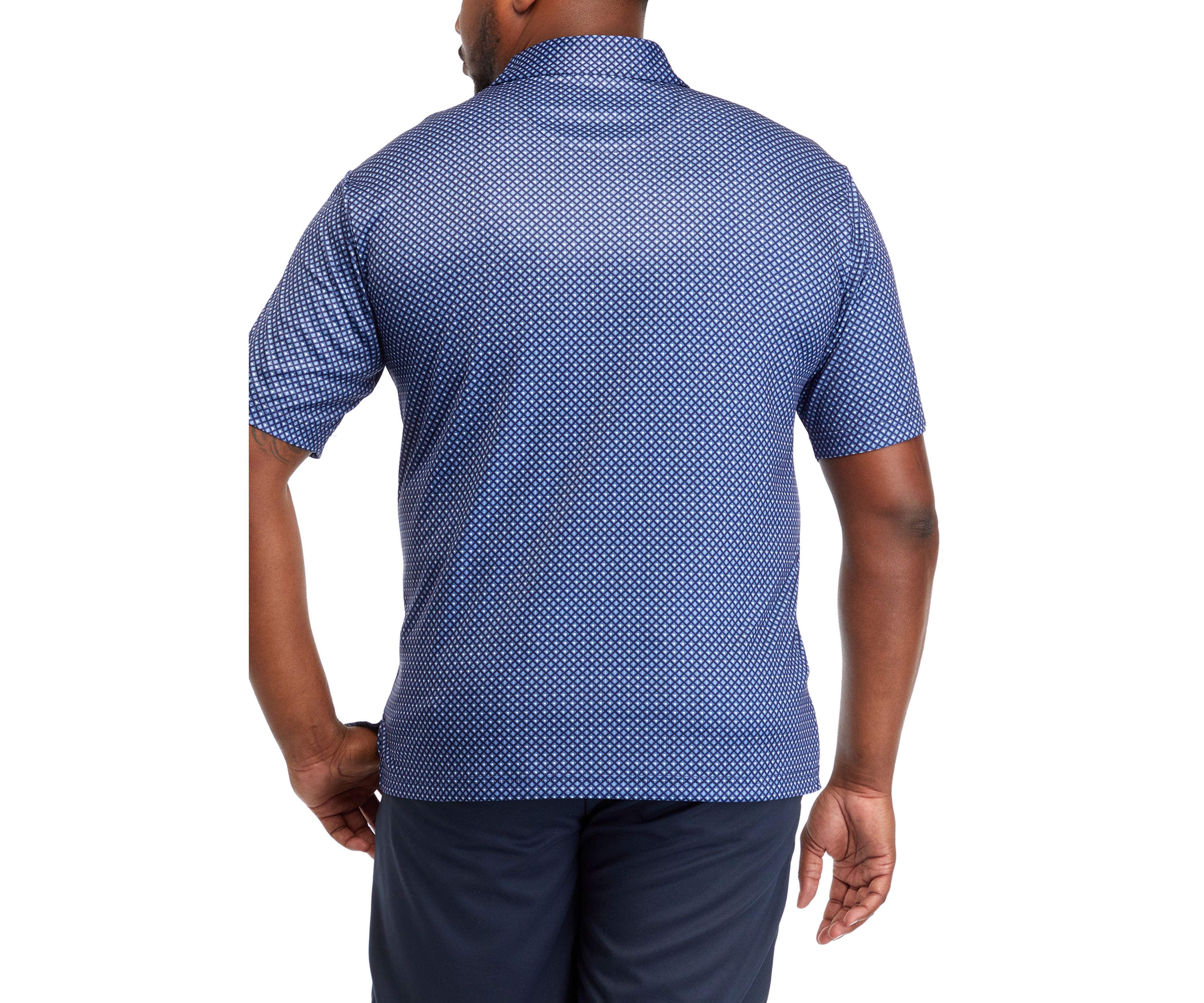 Big & Tall Short Sleeve Geo Print Polo Shirt 