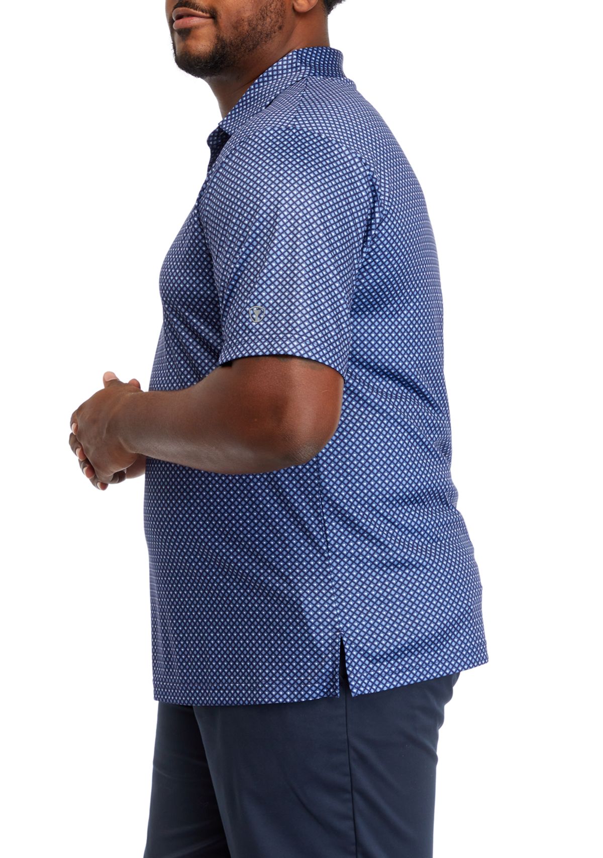 Big & Tall Short Sleeve Geo Print Polo Shirt 