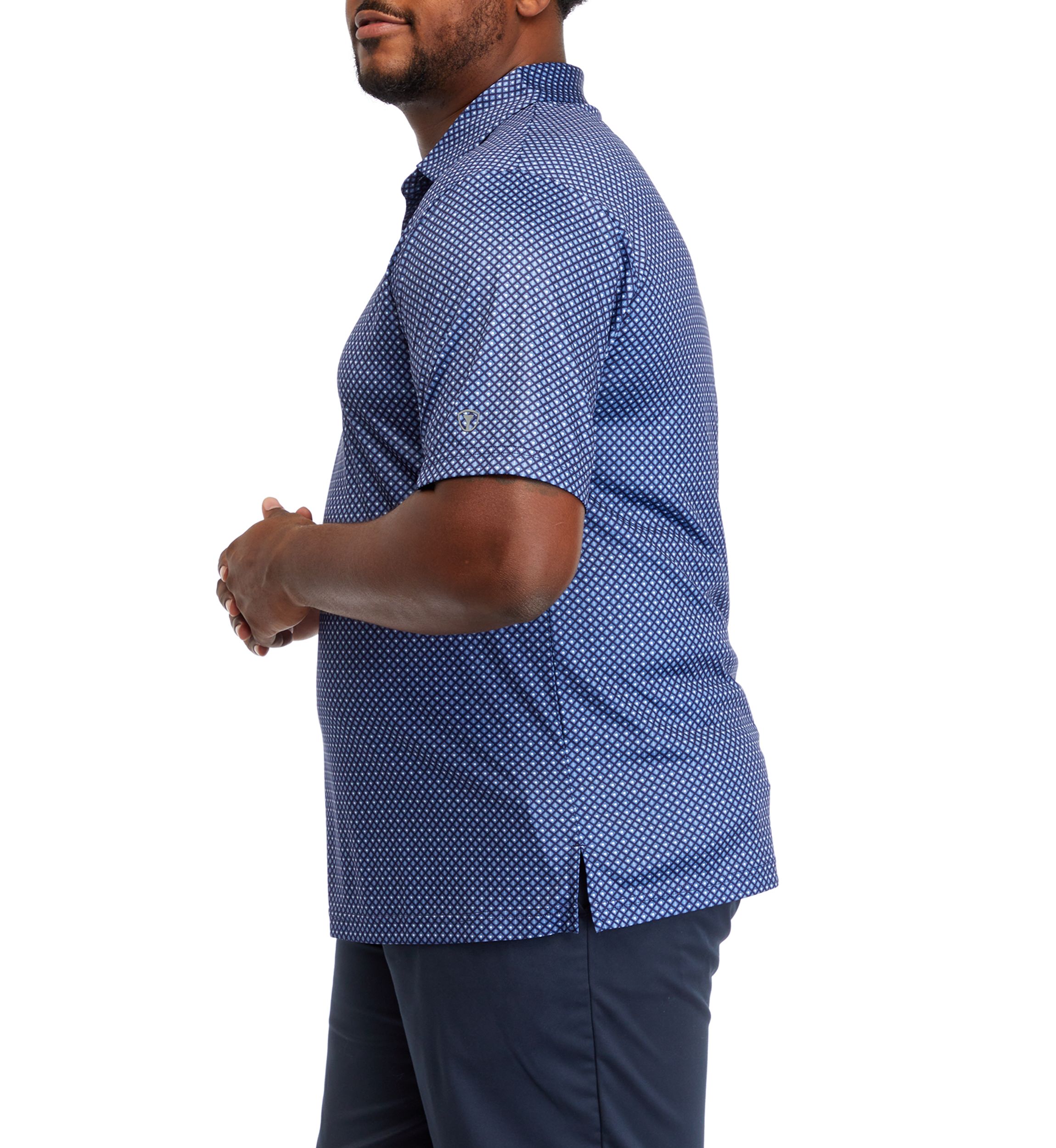 Big & Tall Short Sleeve Geo Print Polo Shirt 