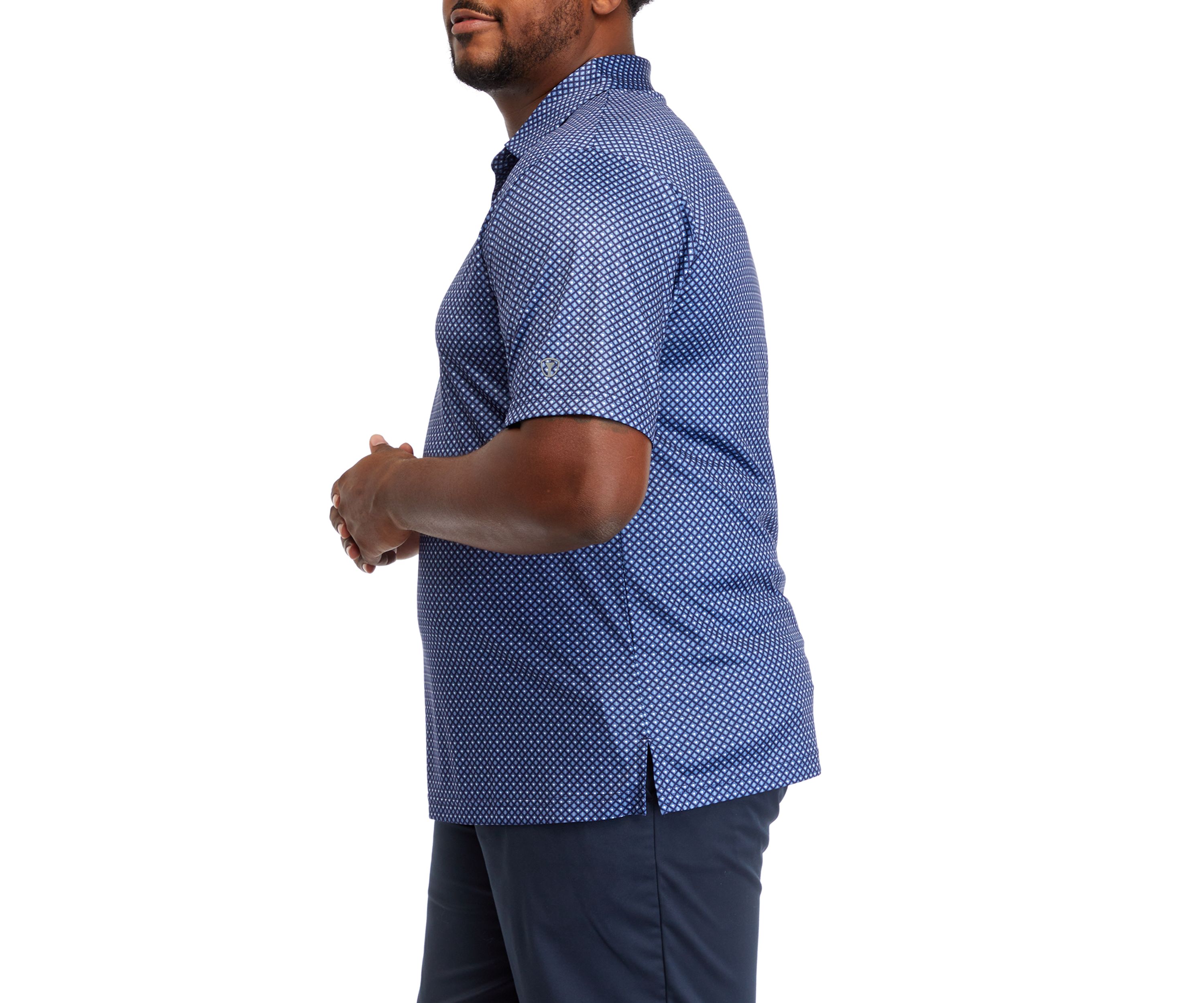 Big & Tall Short Sleeve Geo Print Polo Shirt 