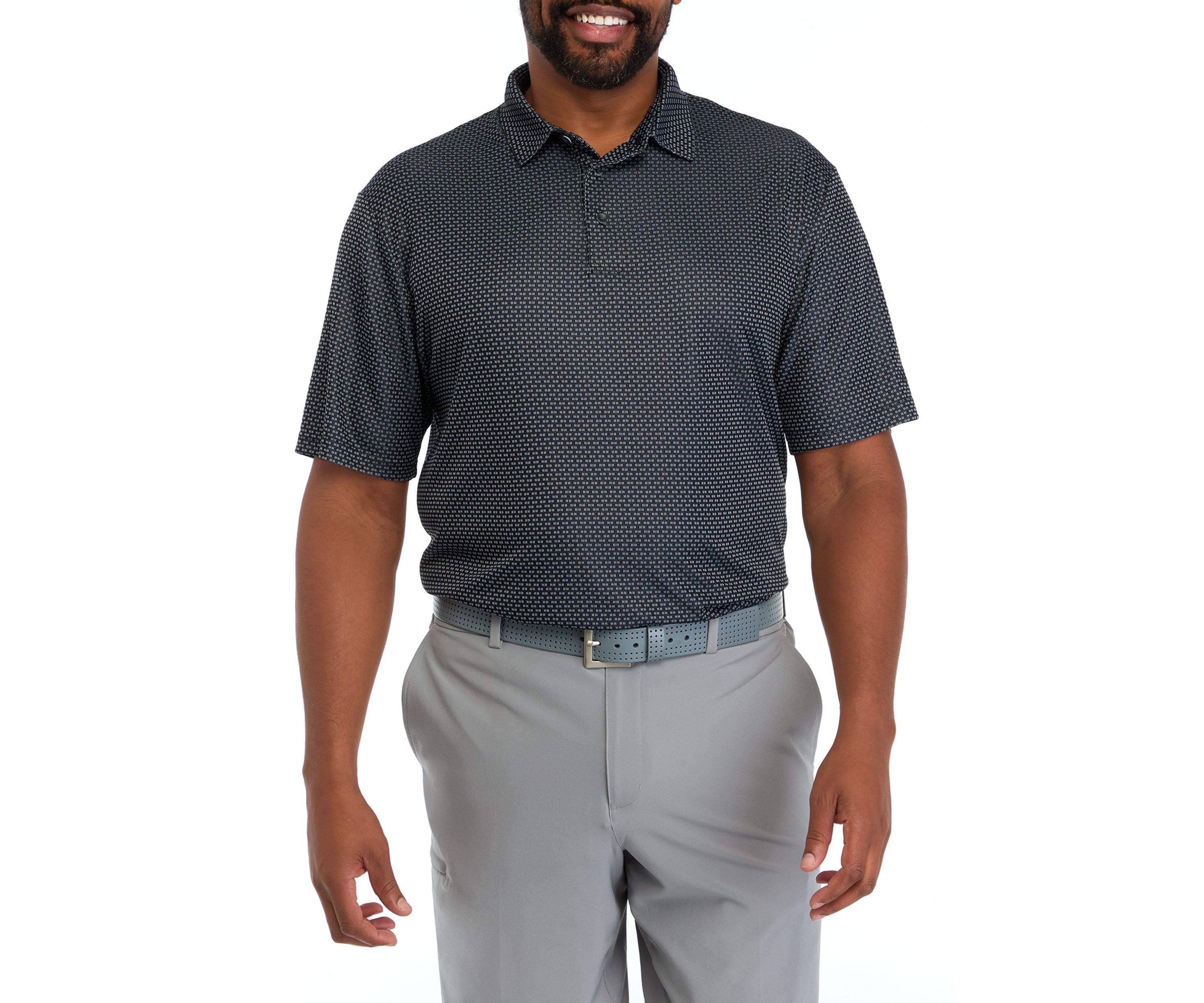 Big & Tall Short Sleeve Jacquard Polo Shirt