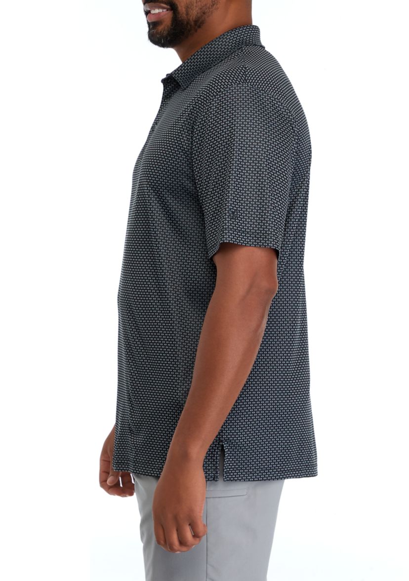 Big & Tall Short Sleeve Jacquard Polo Shirt