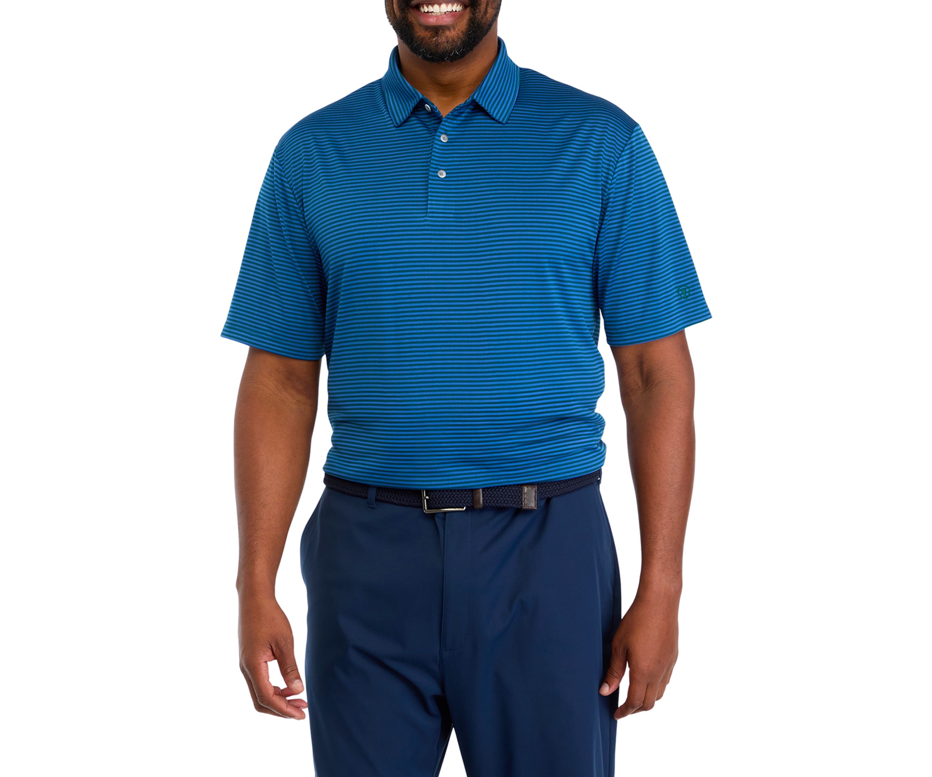 Big & Tall Yarn Dyed Stripe Polo Shirt