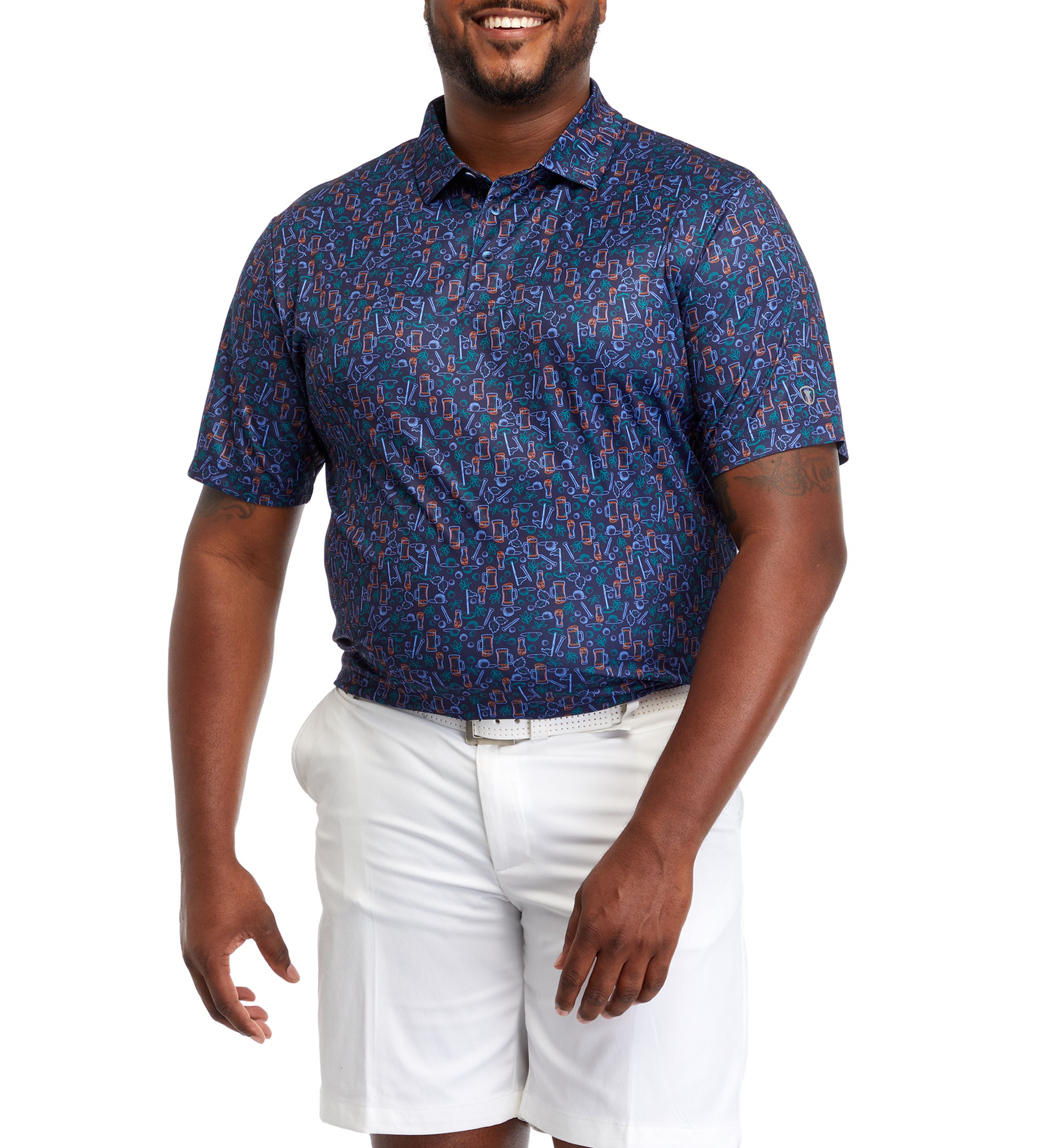 Big & Tall Autumn Print Polo Shirt