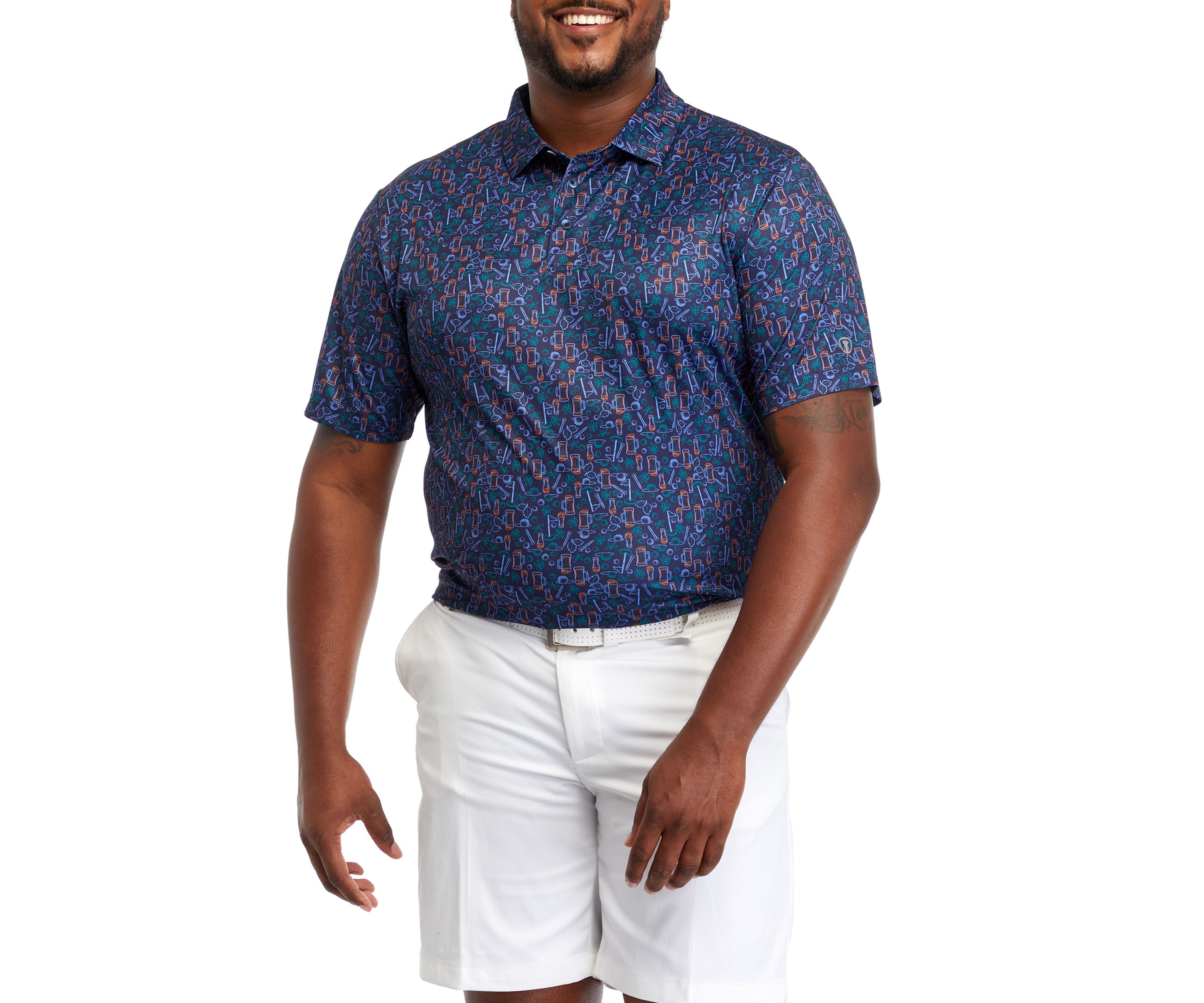 Big & Tall Autumn Print Polo Shirt