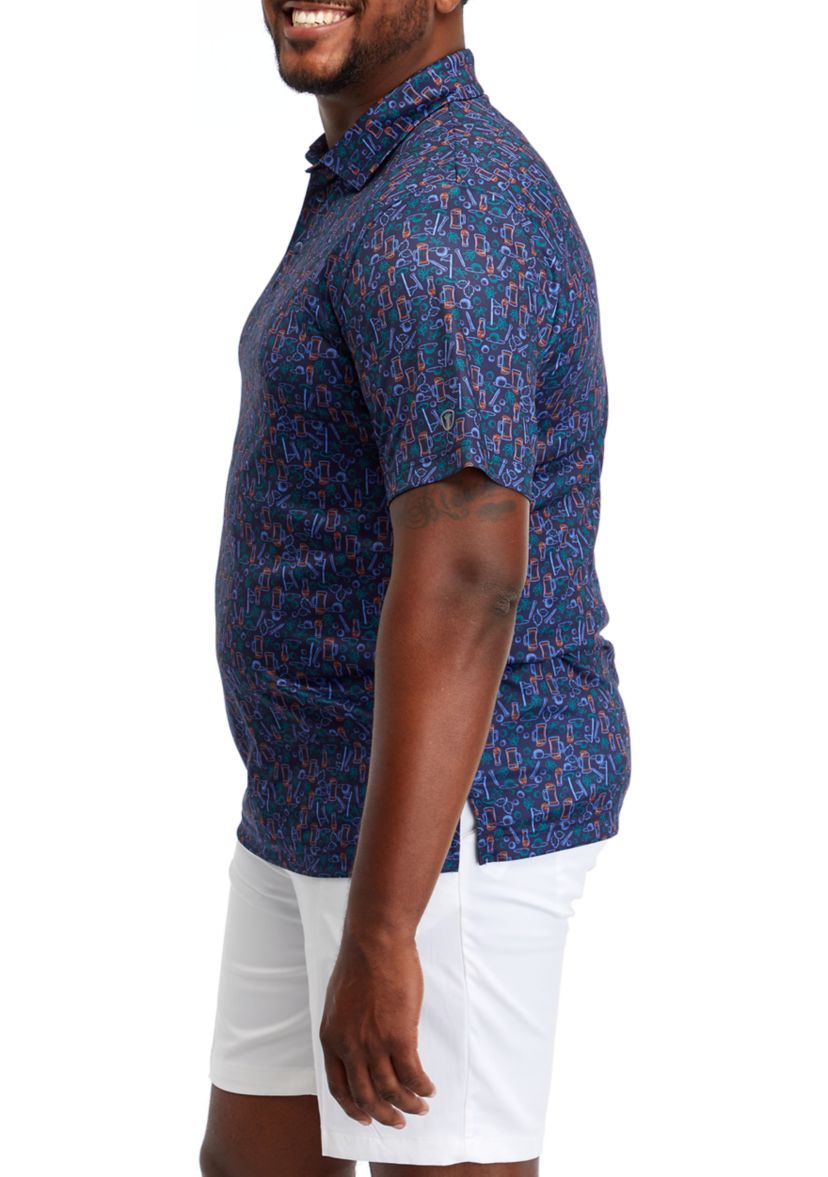 Big & Tall Autumn Print Polo Shirt