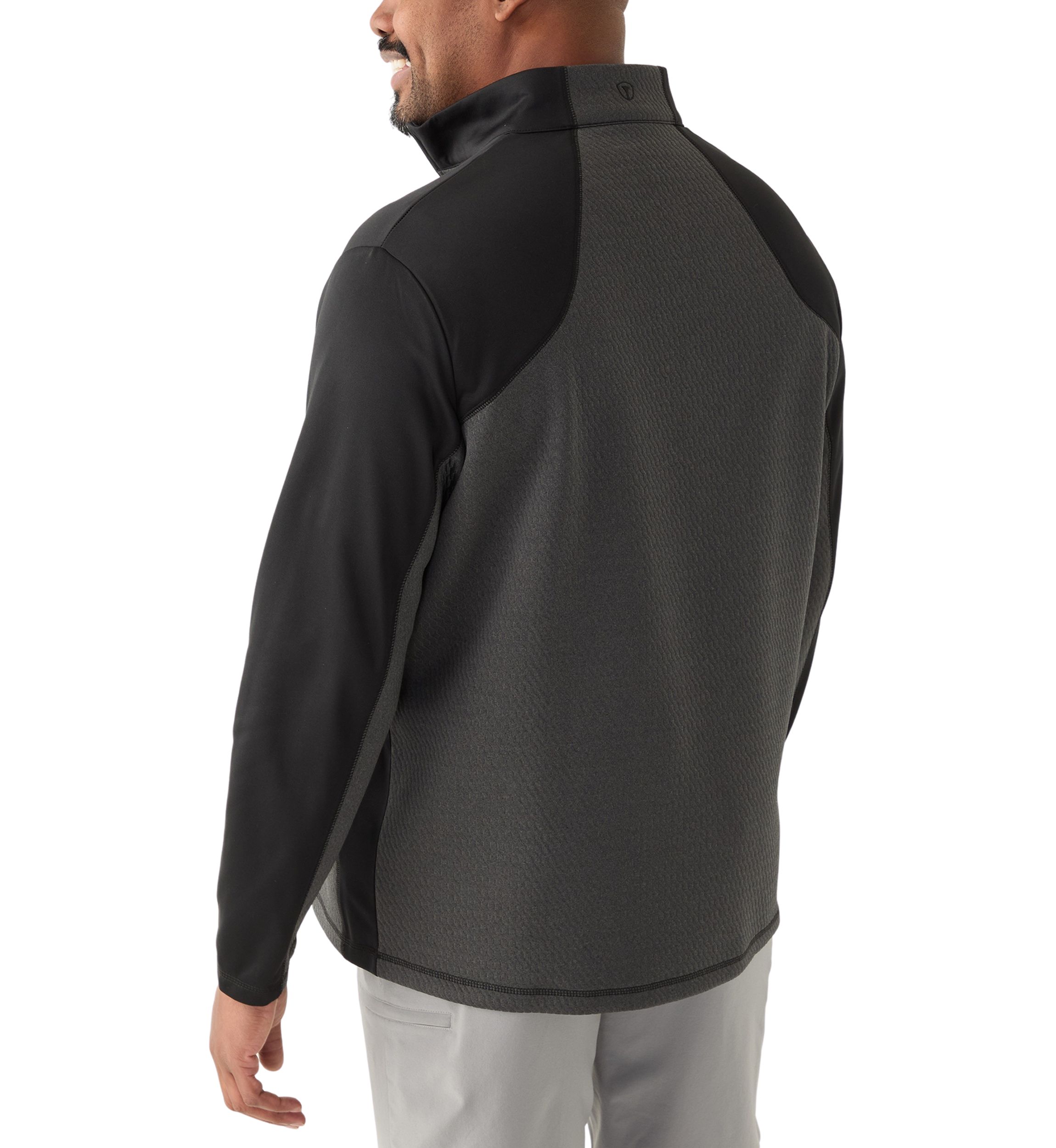 Big & Tall Long Sleeve Textured 1/4 Zip Pullover 