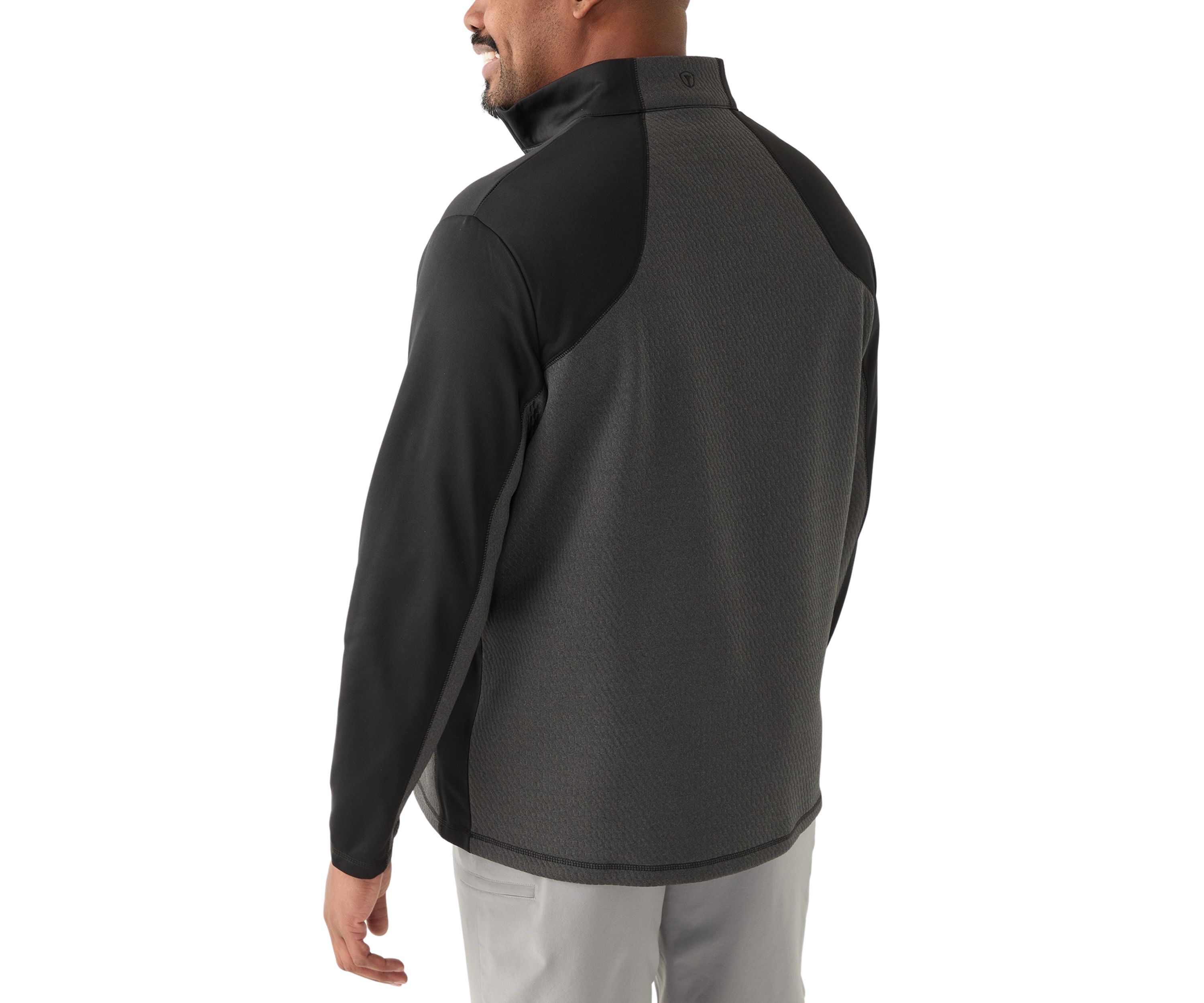 Big & Tall Long Sleeve Textured 1/4 Zip Pullover 