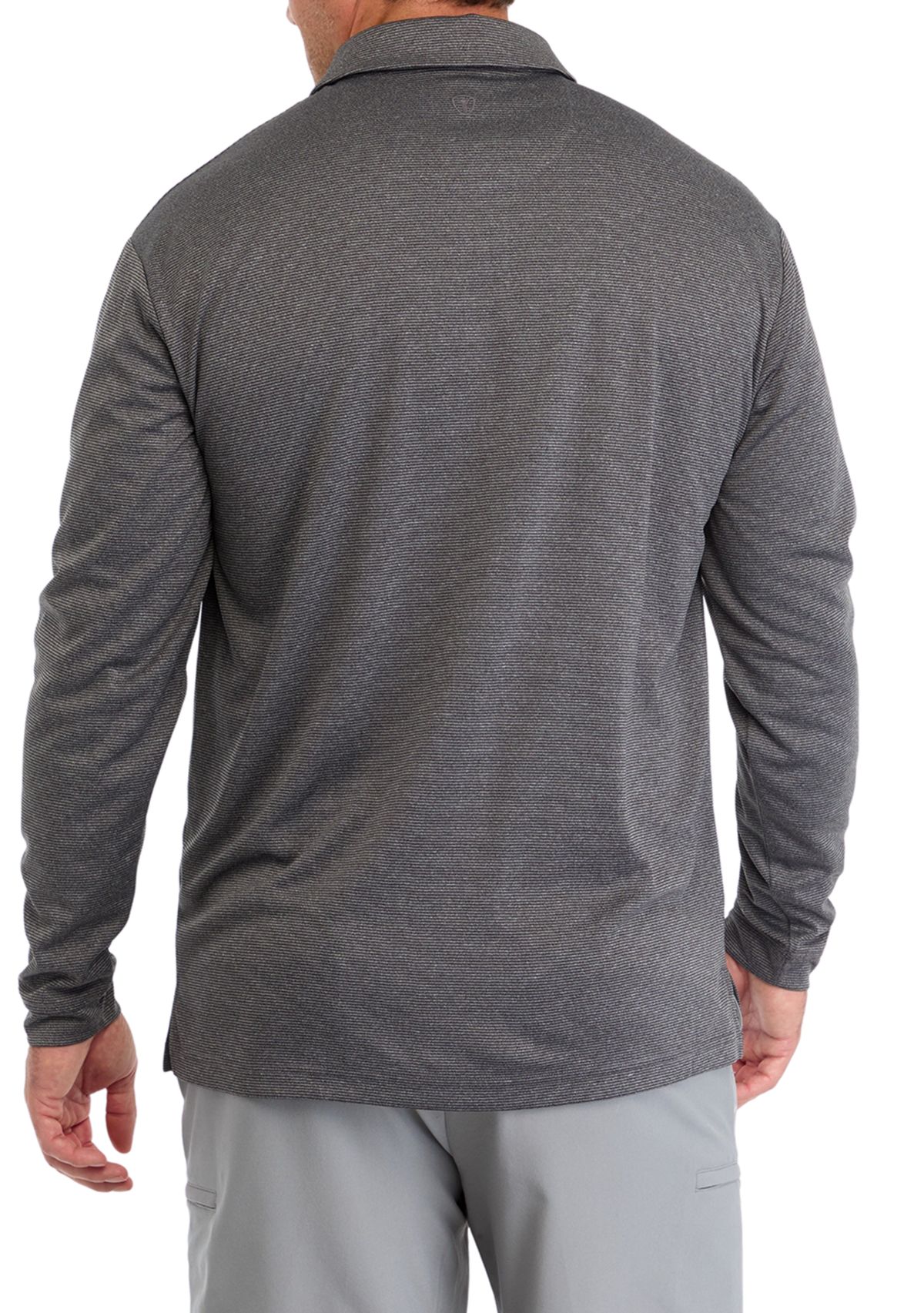 Big & Tall Long Sleeve Feeder Stripe Polo Shirt