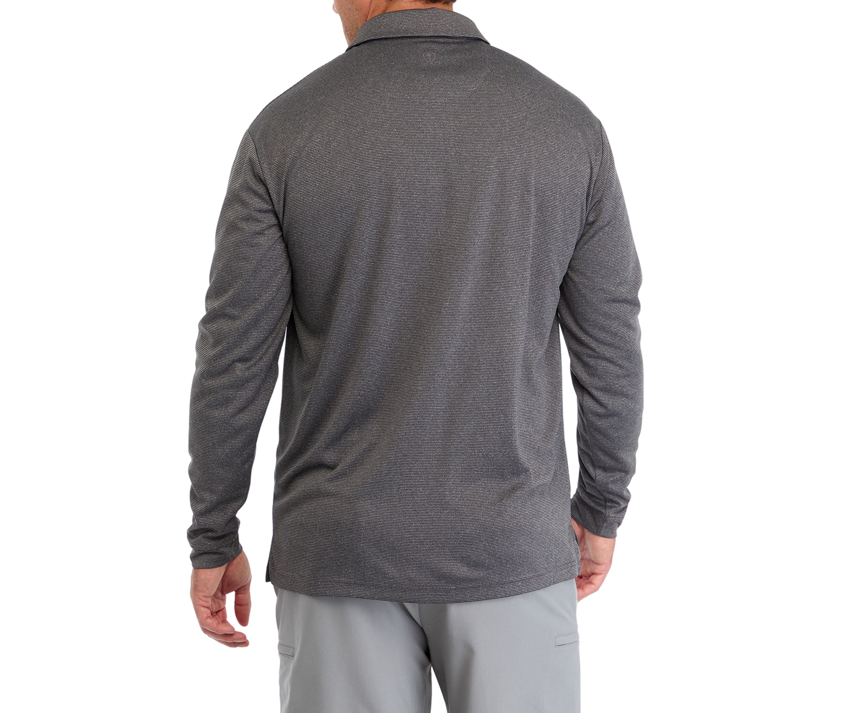 Big & Tall Long Sleeve Feeder Stripe Polo Shirt