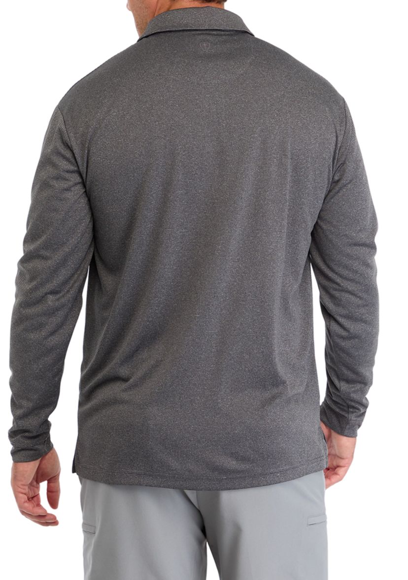 Big & Tall Long Sleeve Feeder Stripe Polo Shirt