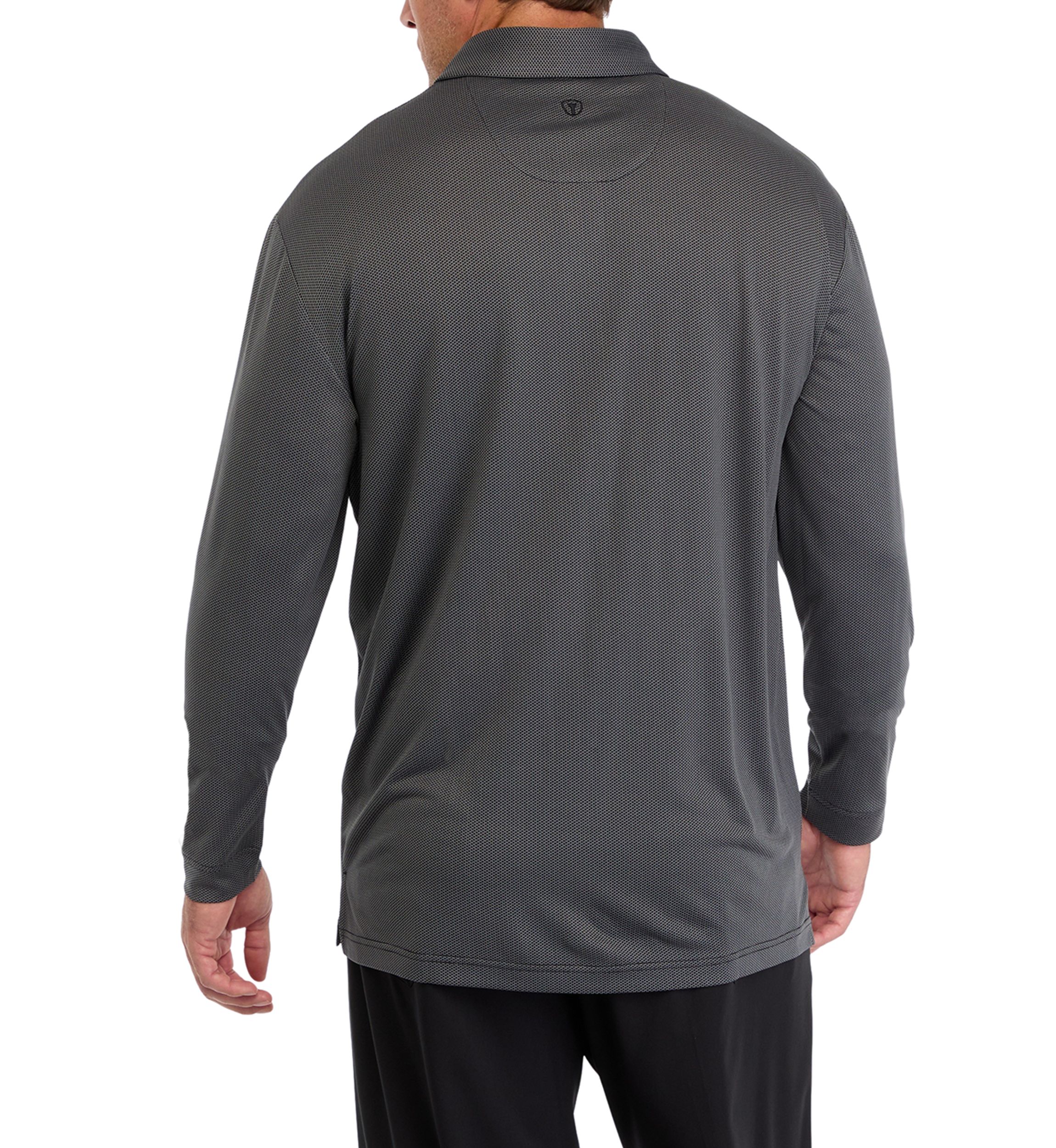 Big & Tall Long Sleeve Jacquard Polo Shirt