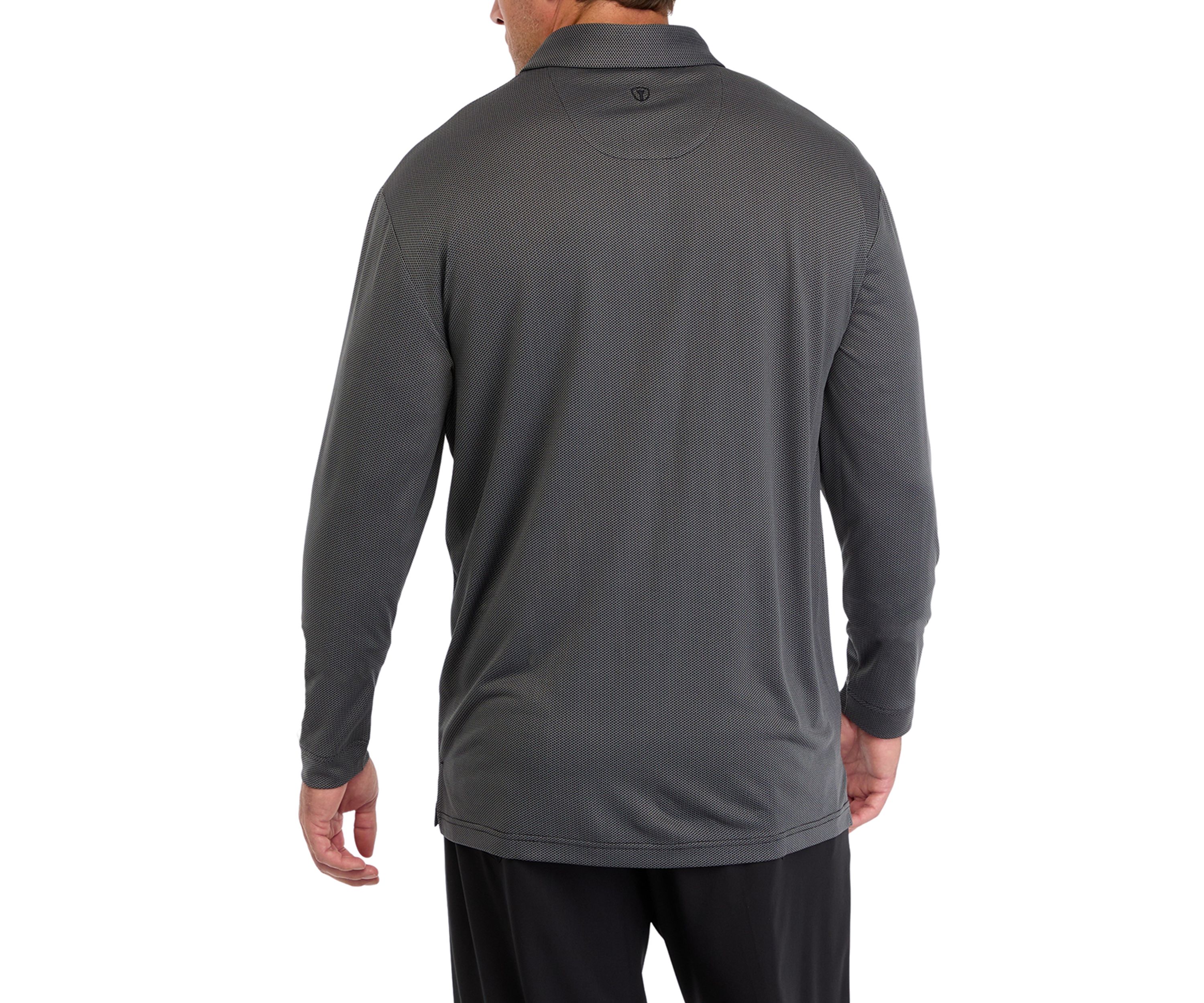 Big & Tall Long Sleeve Jacquard Polo Shirt