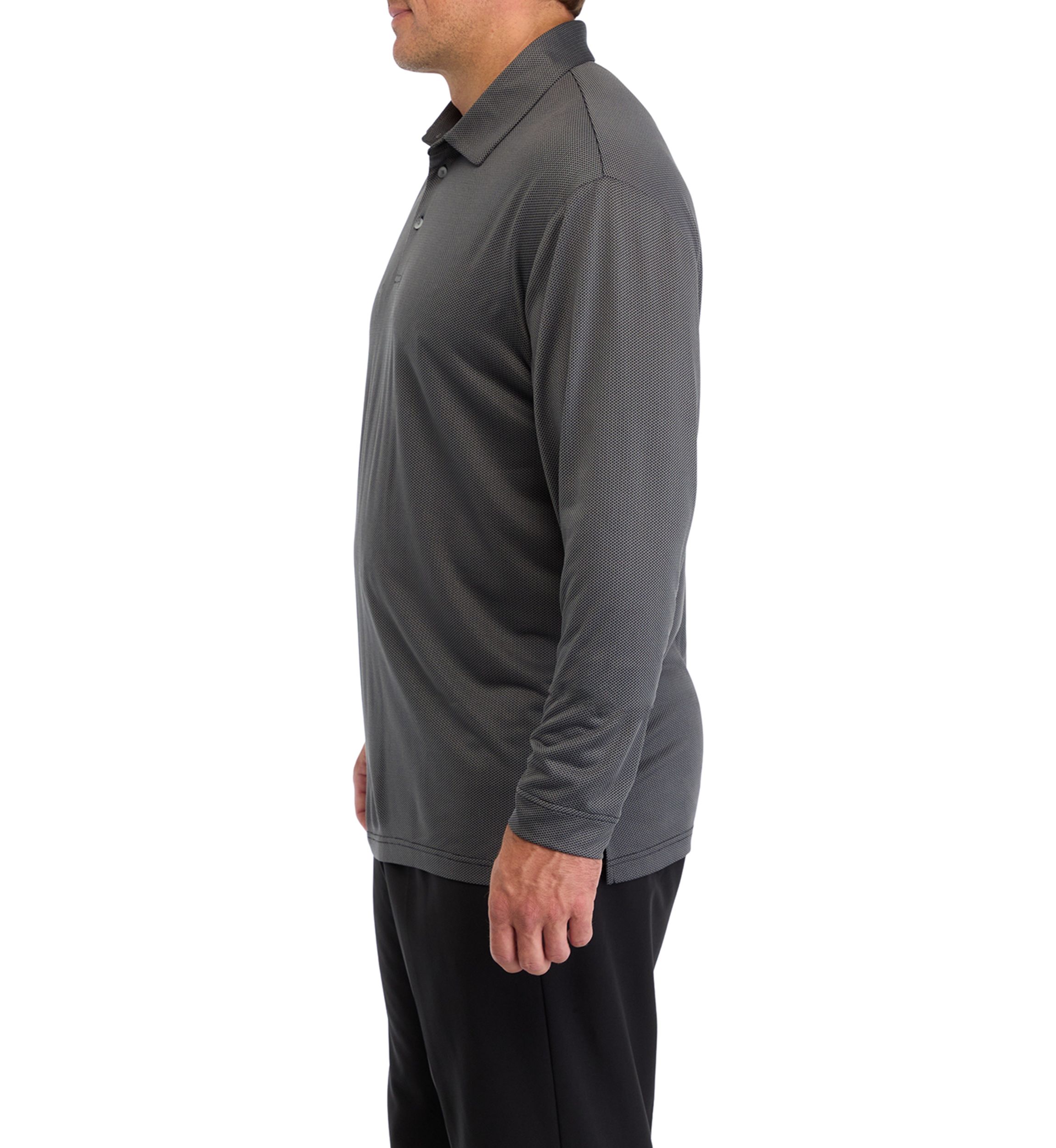 Big & Tall Long Sleeve Jacquard Polo Shirt