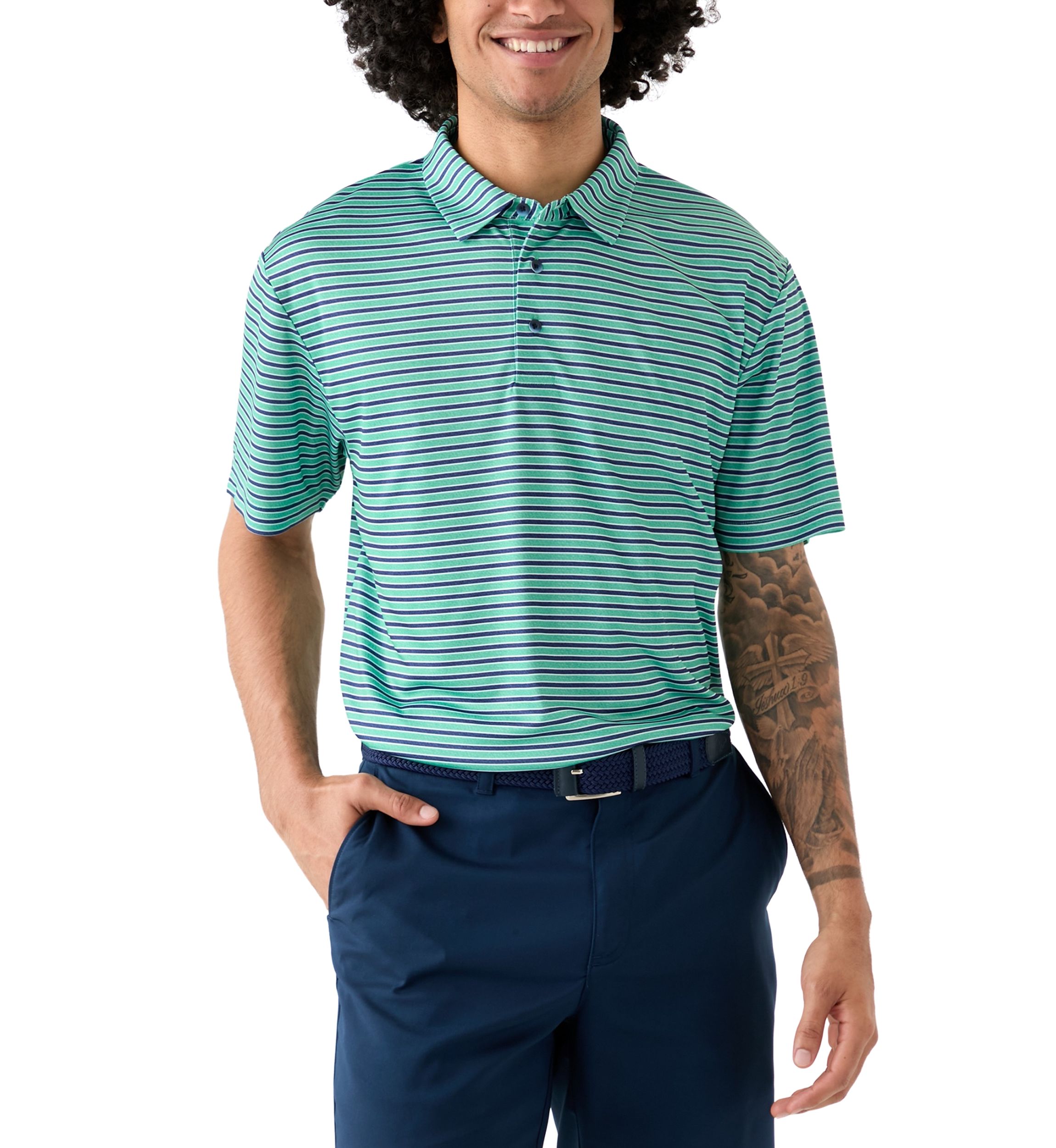 Mens Multicolored Stripe Polo Shirt 