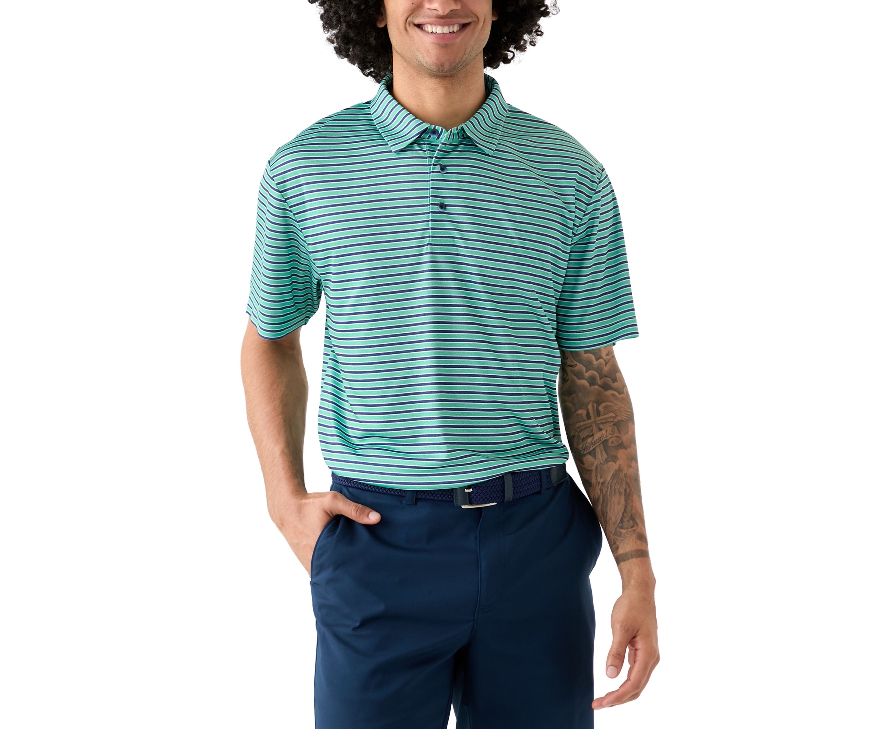 Mens Multicolored Stripe Polo Shirt 