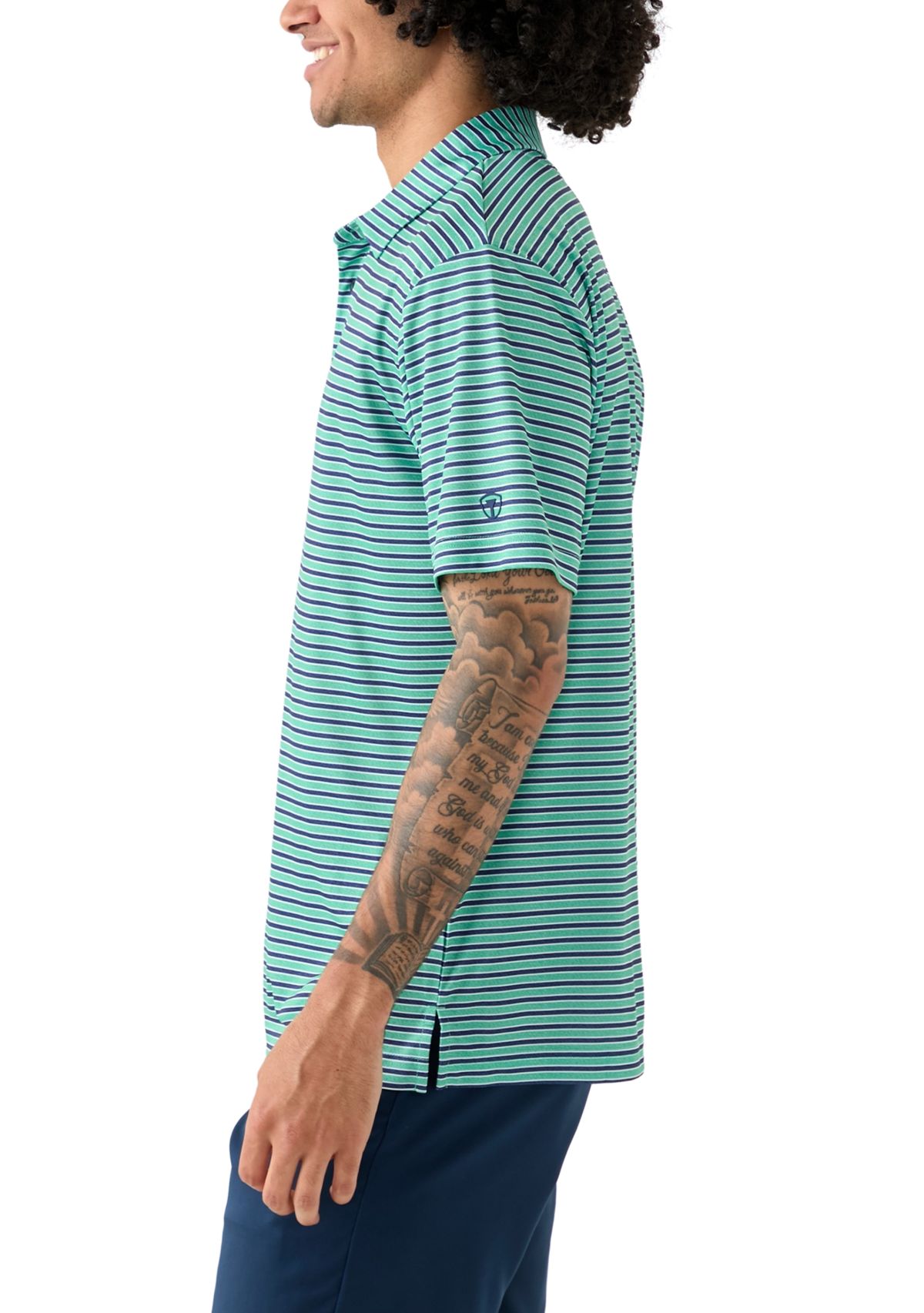 Mens Multicolored Stripe Polo Shirt 