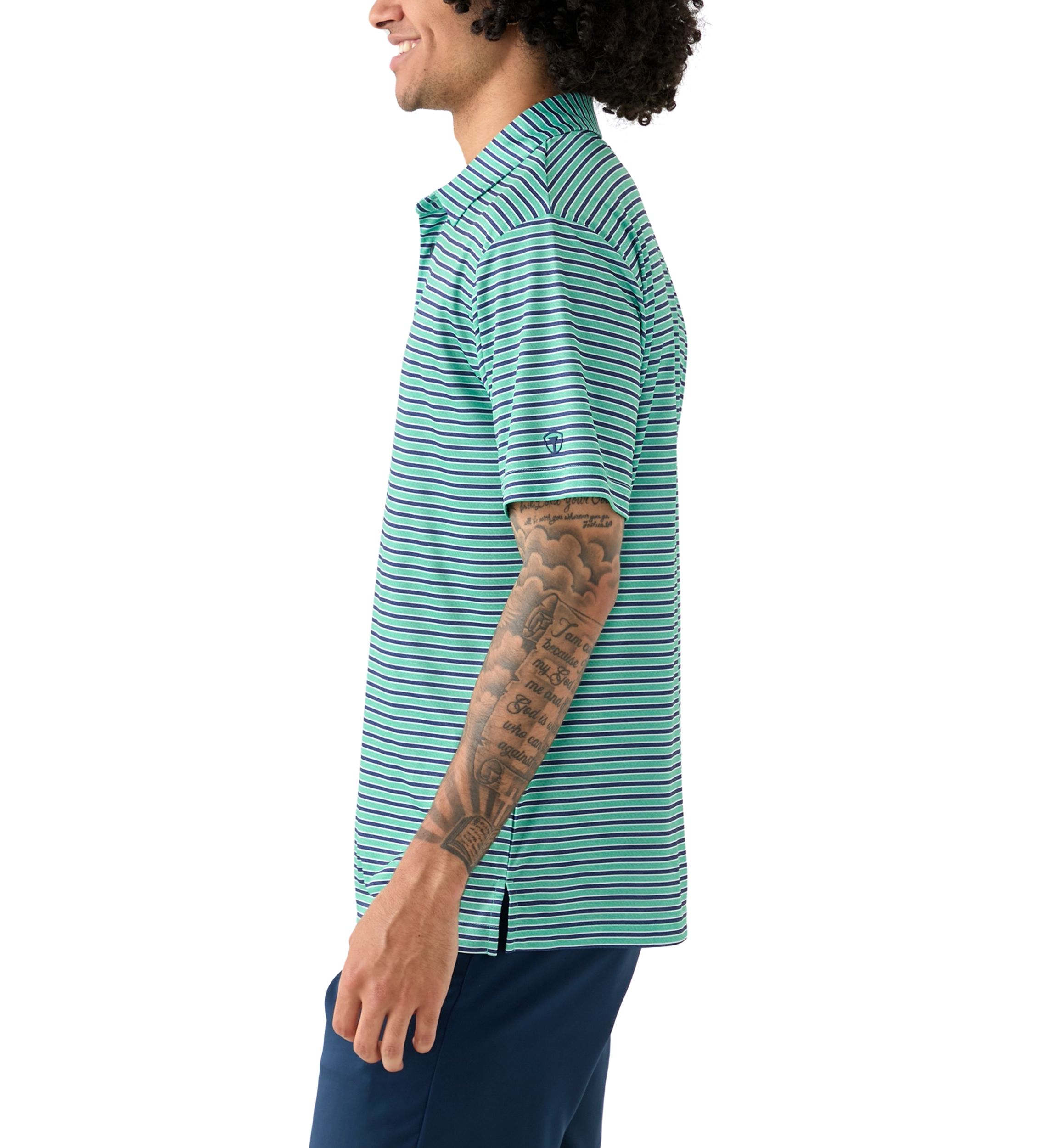 Mens Multicolored Stripe Polo Shirt 