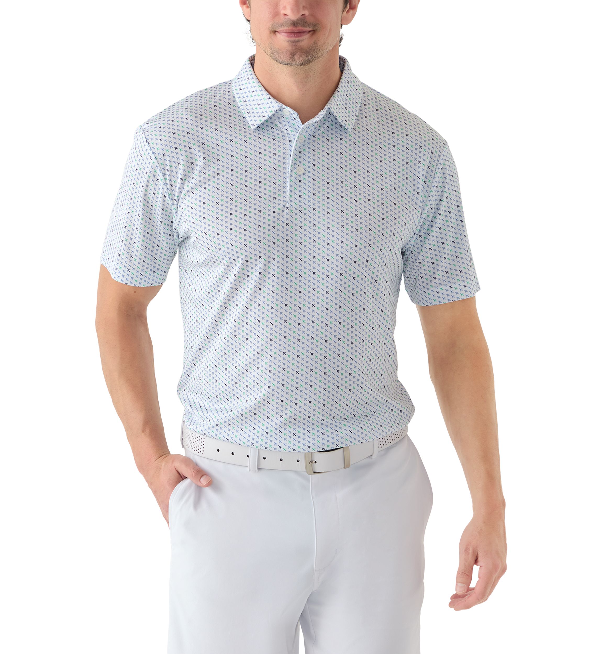 Airplane Print Polo Shirt 