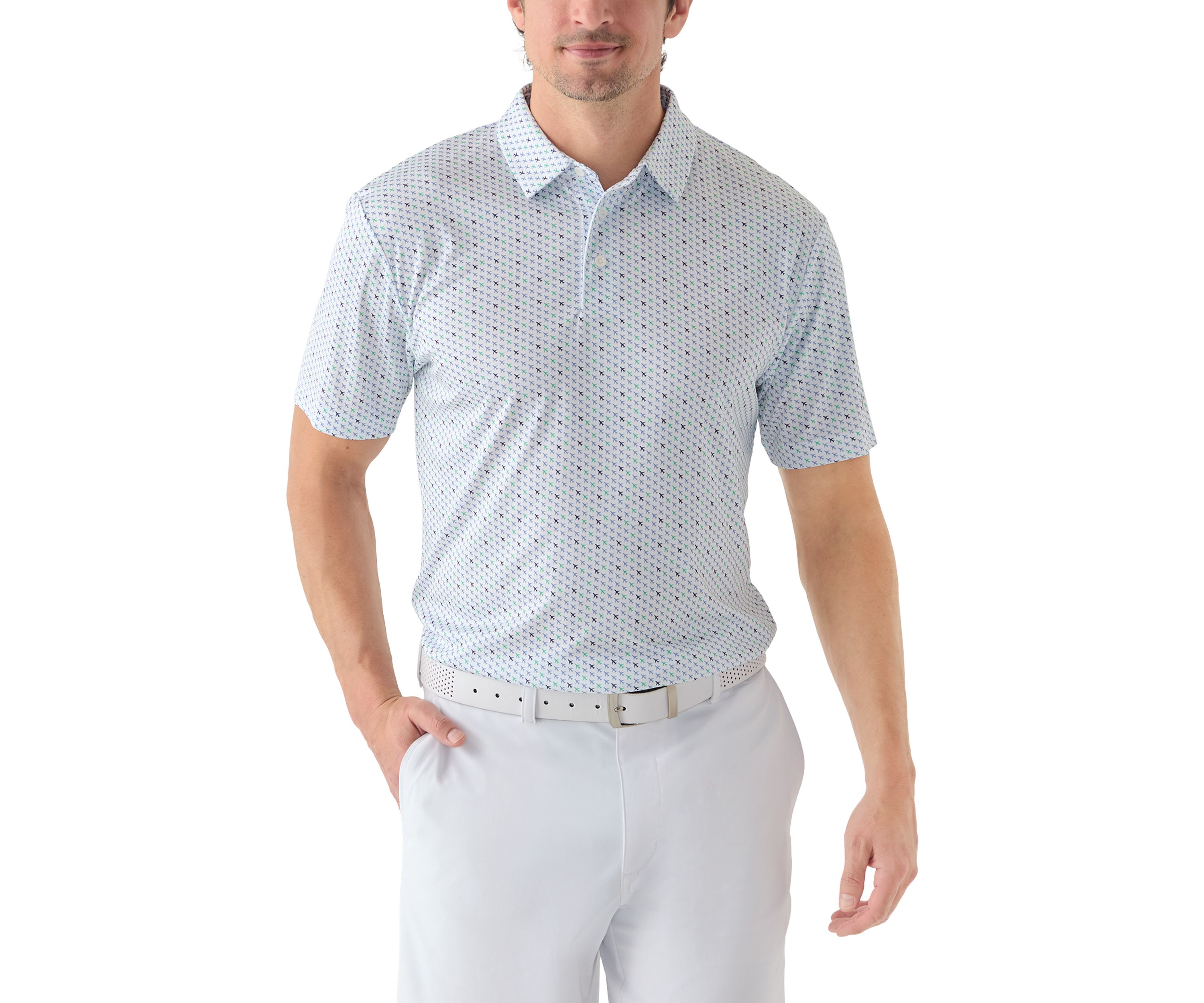 Airplane Print Polo Shirt 