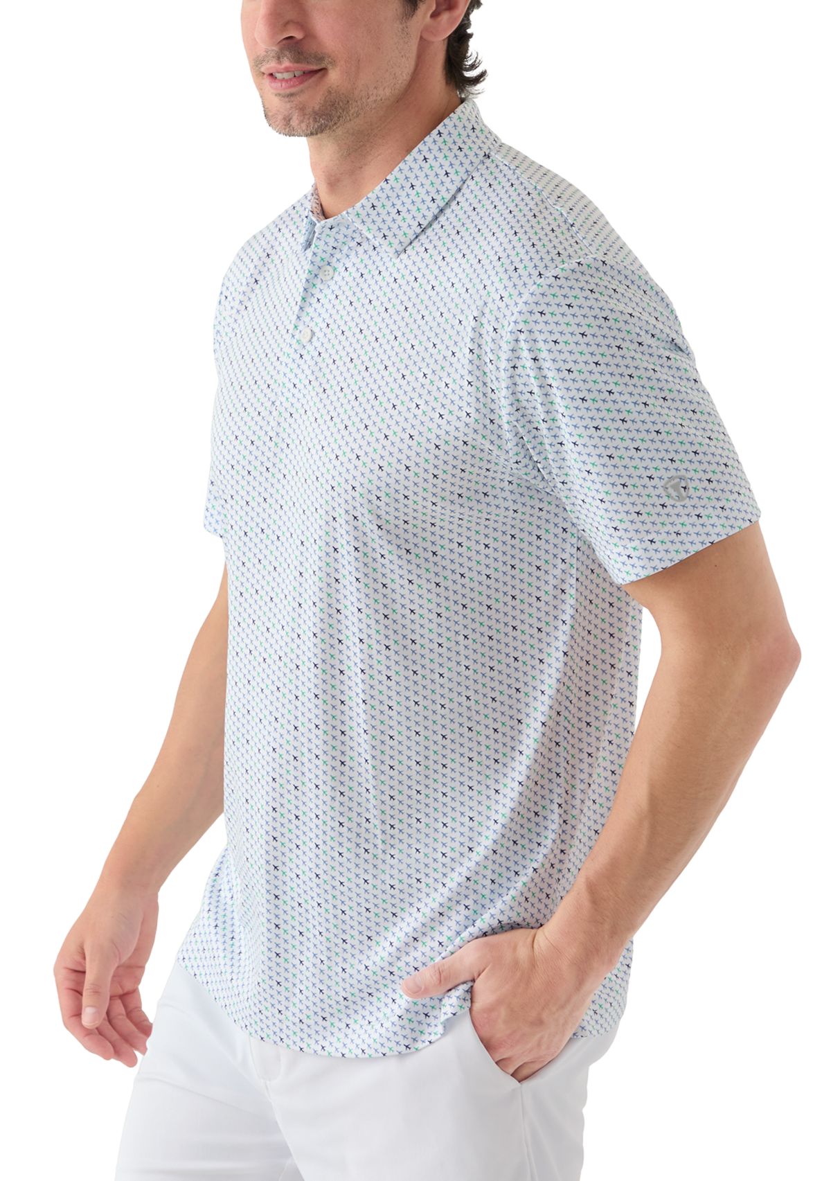 Airplane Print Polo Shirt 
