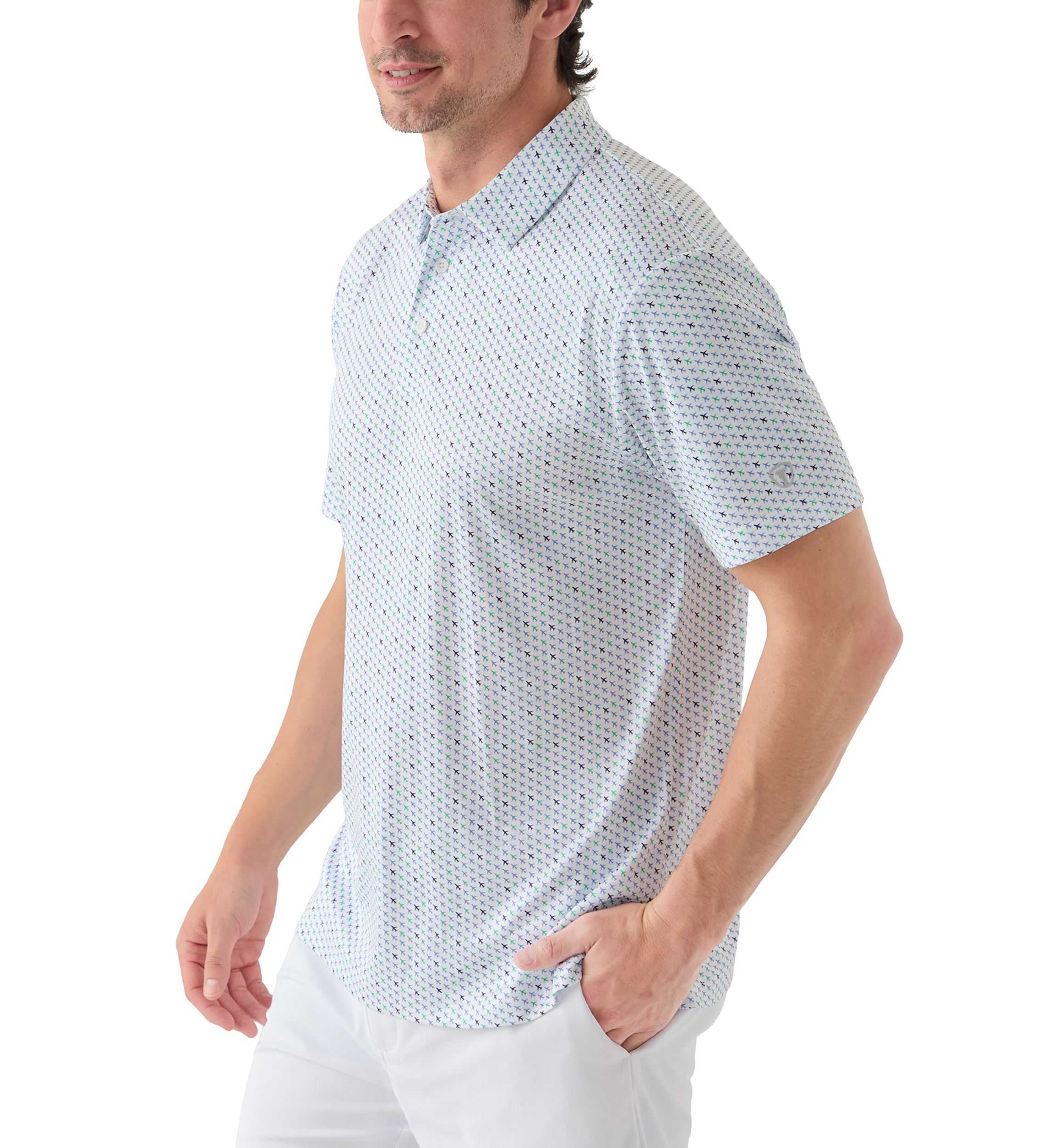 Airplane Print Polo Shirt 