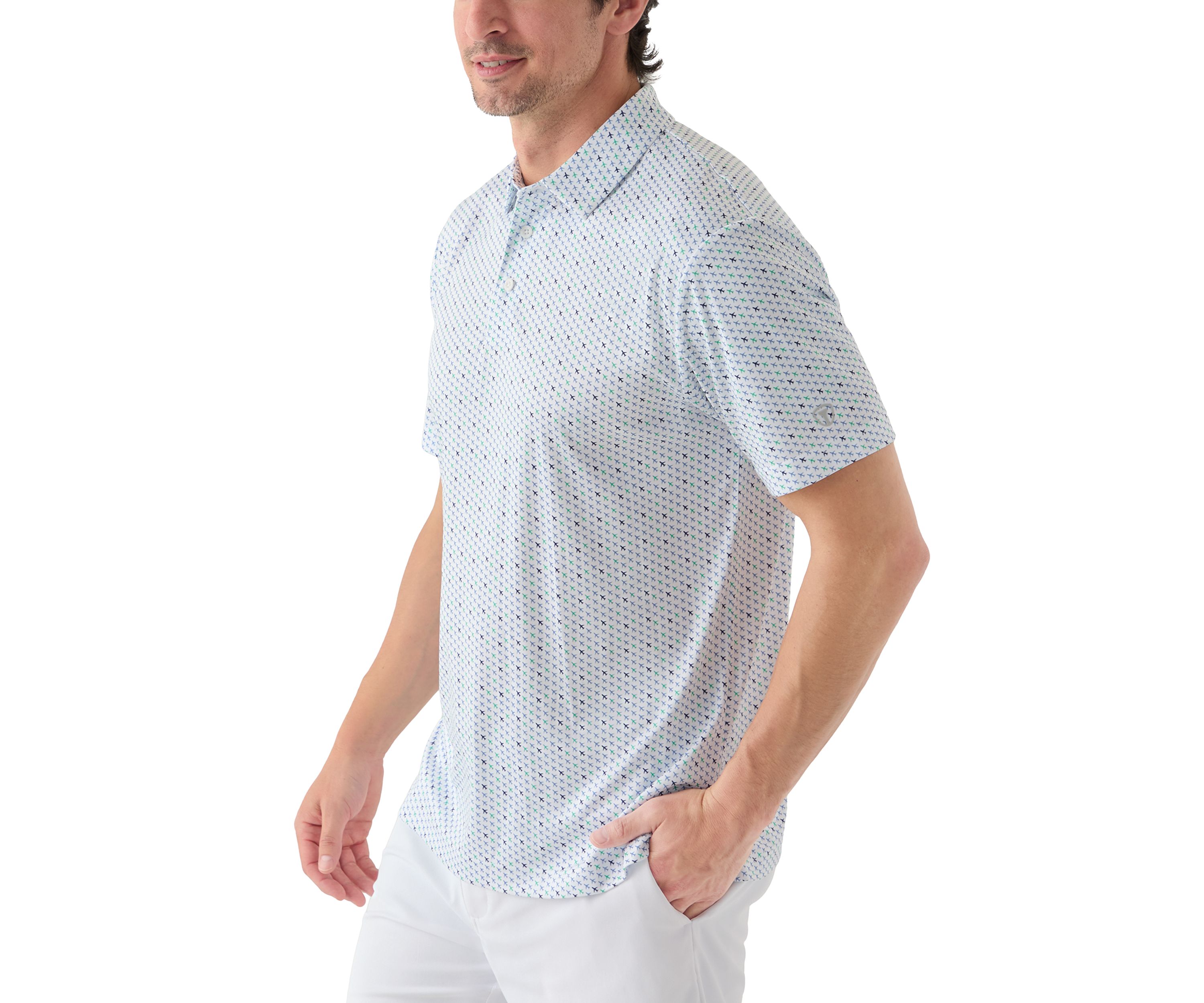 Airplane Print Polo Shirt 