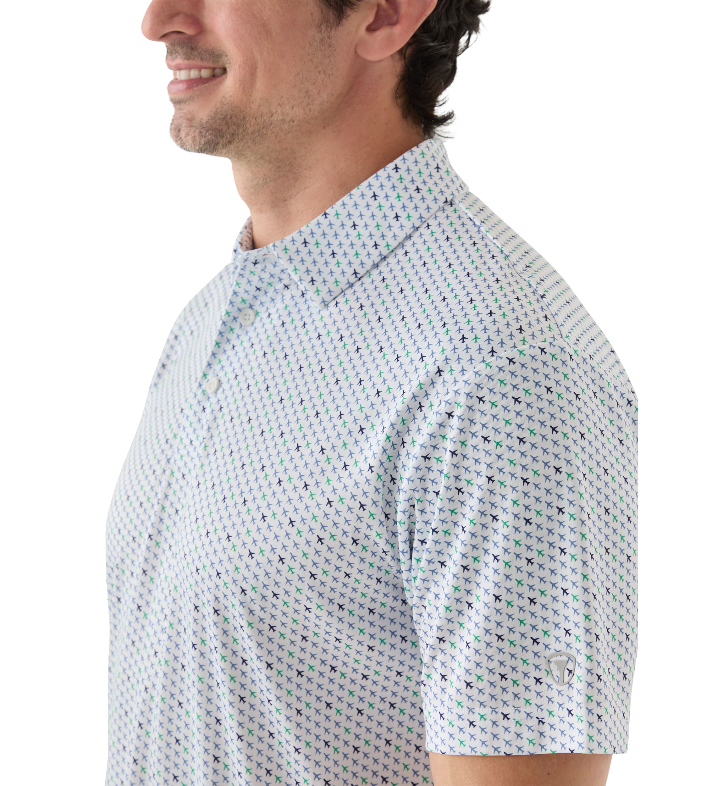 Airplane Print Polo Shirt 
