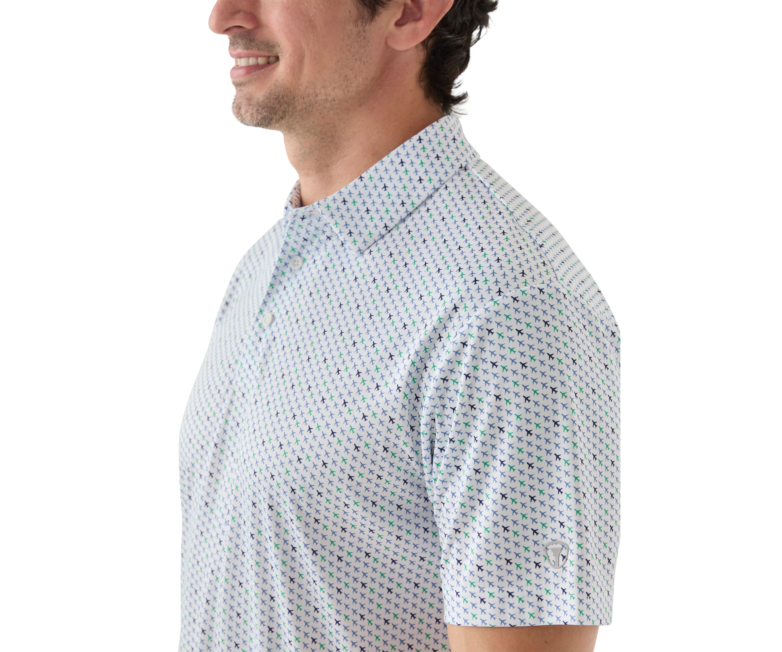 Airplane Print Polo Shirt 