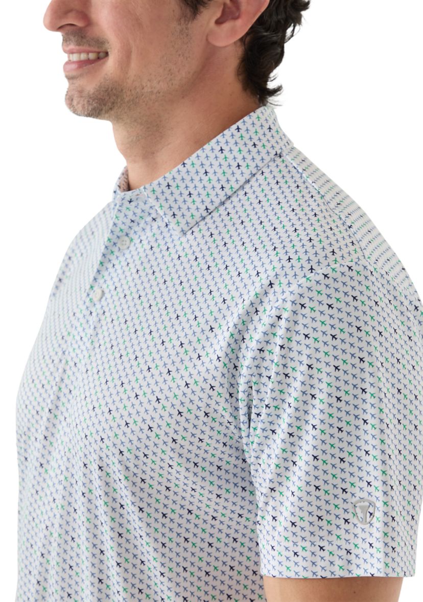 Airplane Print Polo Shirt 