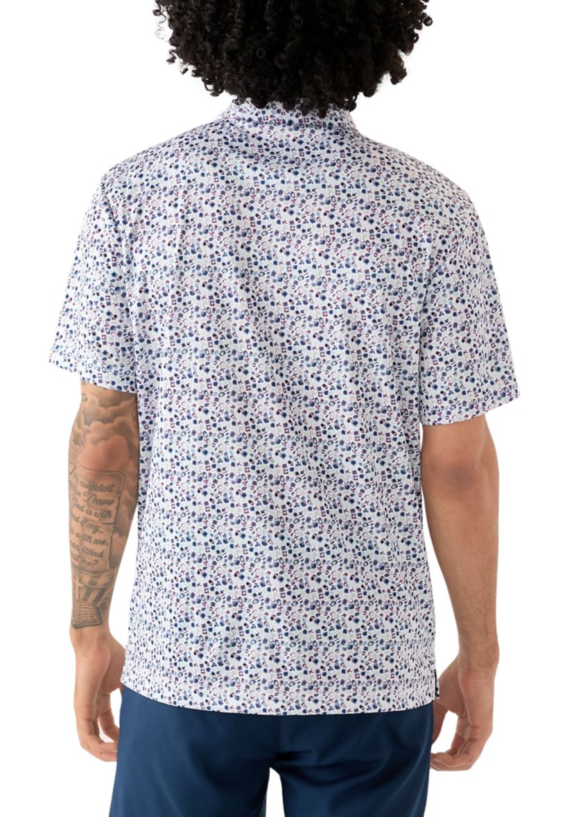 Mens Acorn Print Polo Shirt