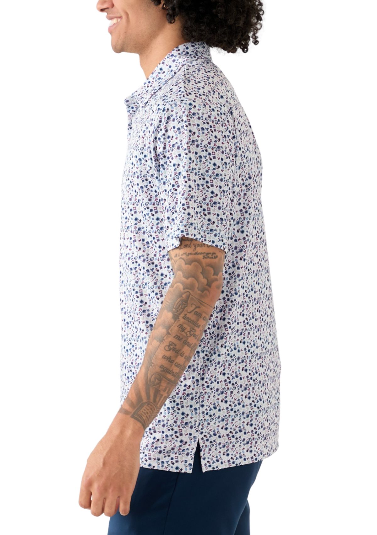 Mens Acorn Print Polo Shirt