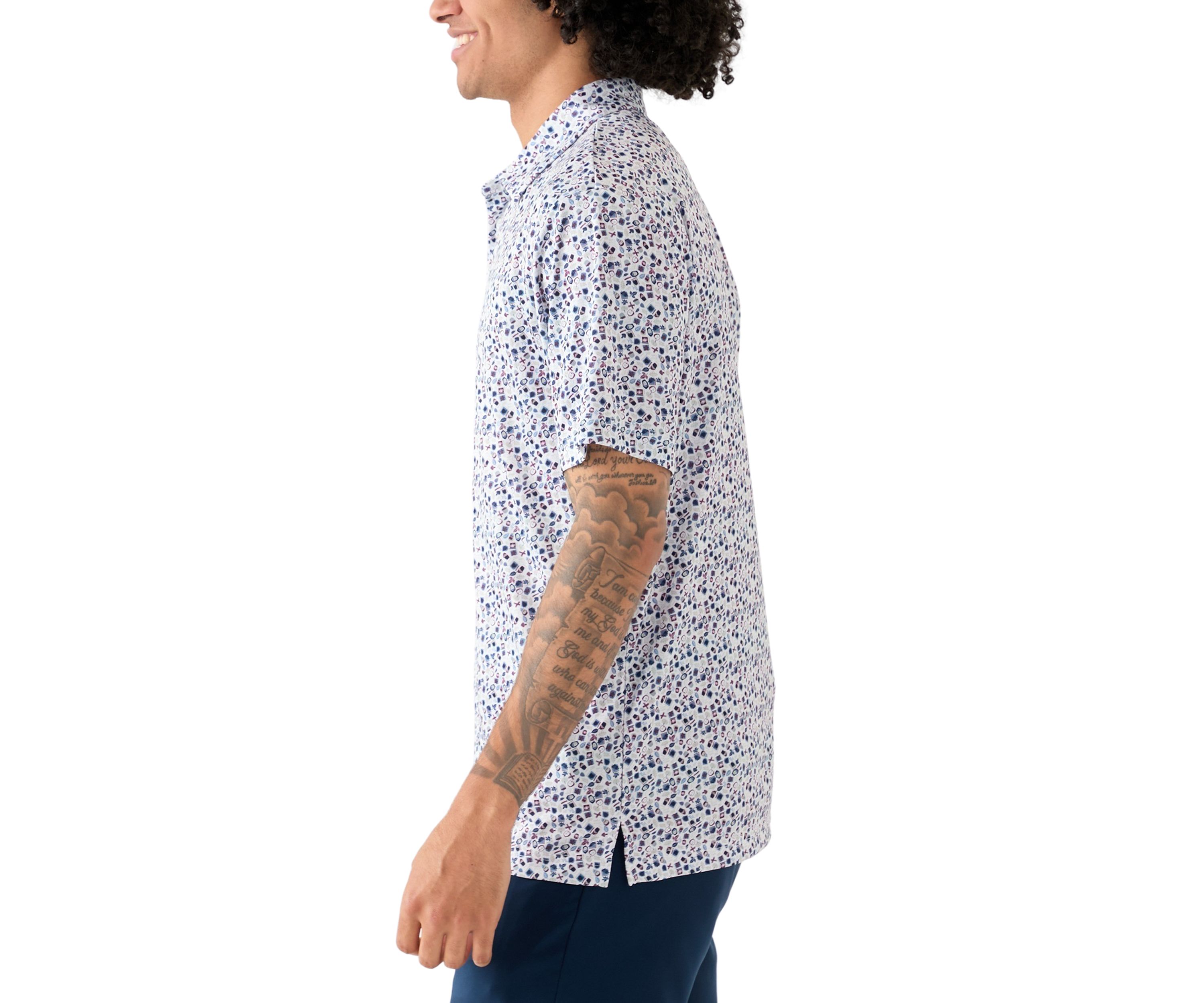 Mens Acorn Print Polo Shirt