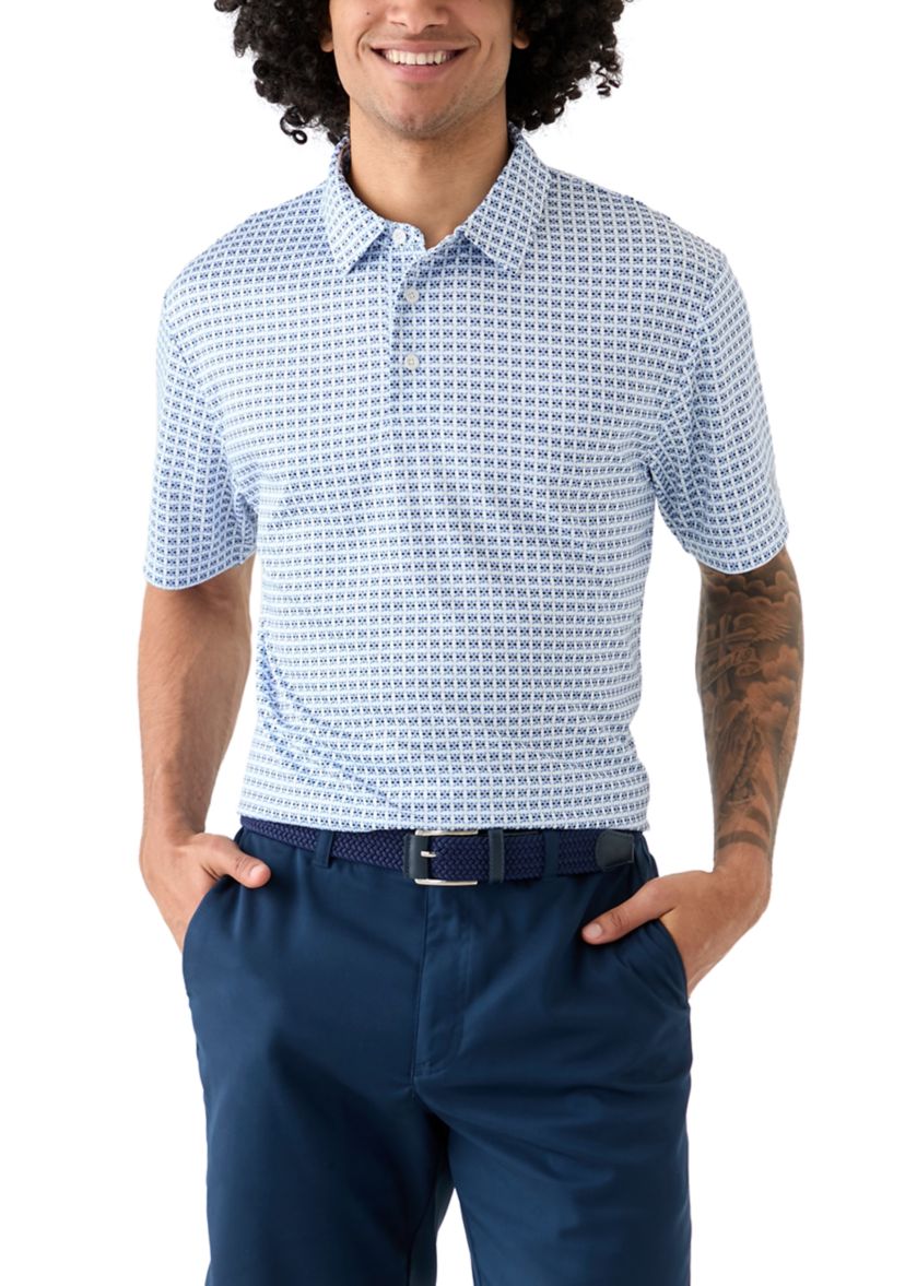 Mens Geometric Print Polo Shirt