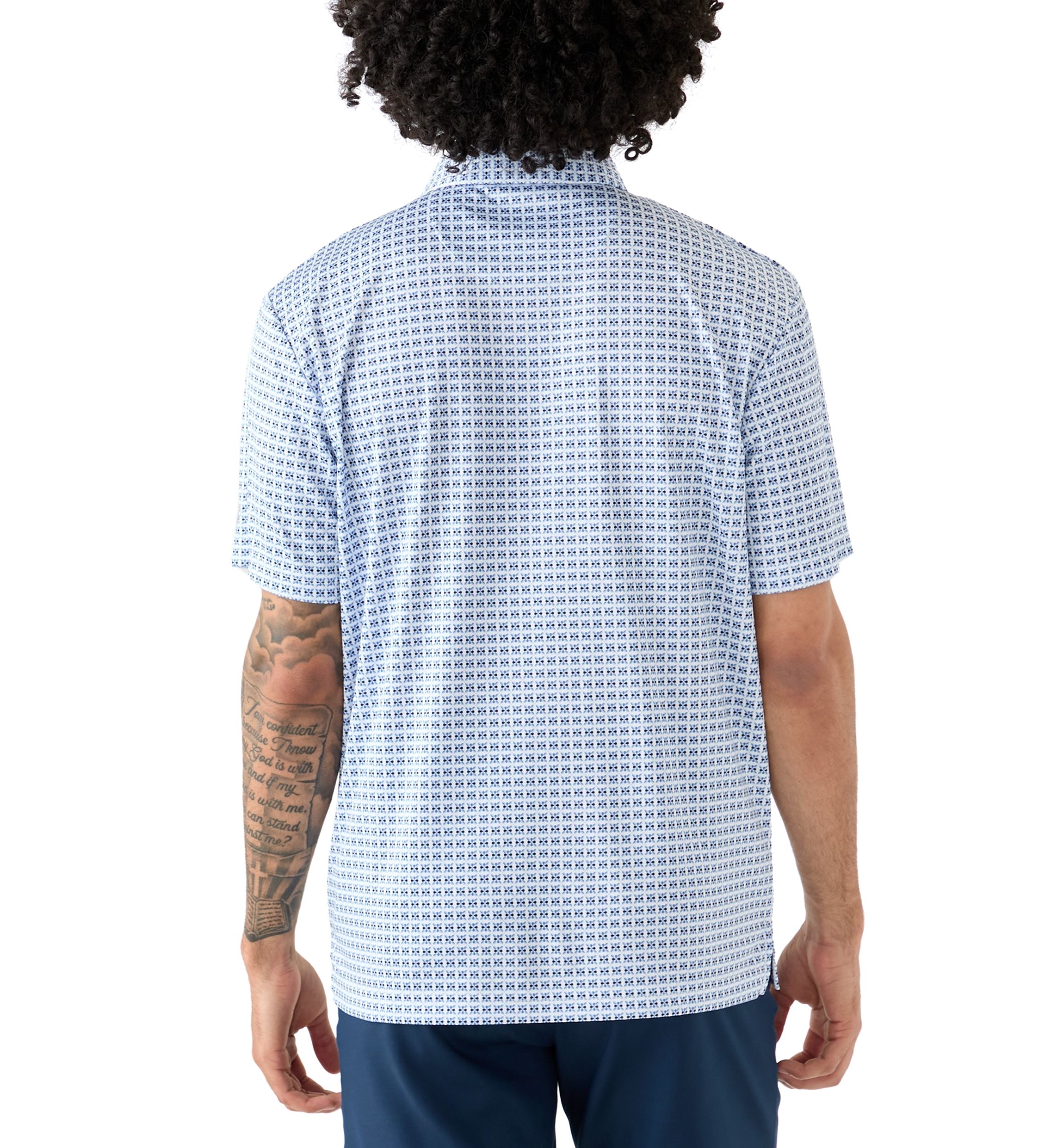 Mens Geometric Print Polo Shirt