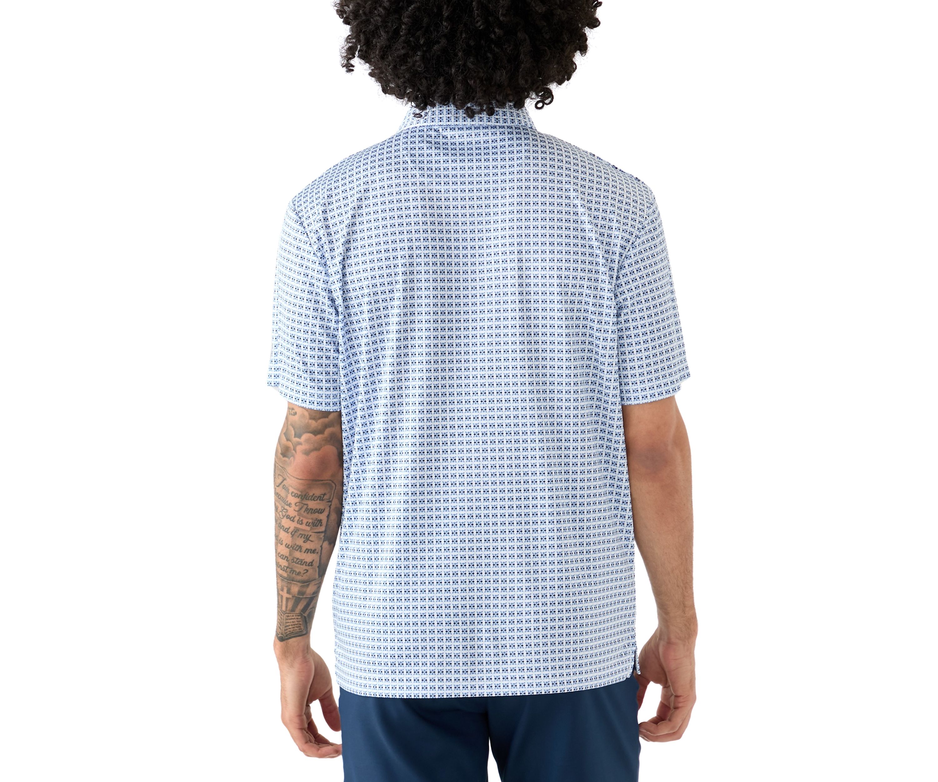 Mens Geometric Print Polo Shirt