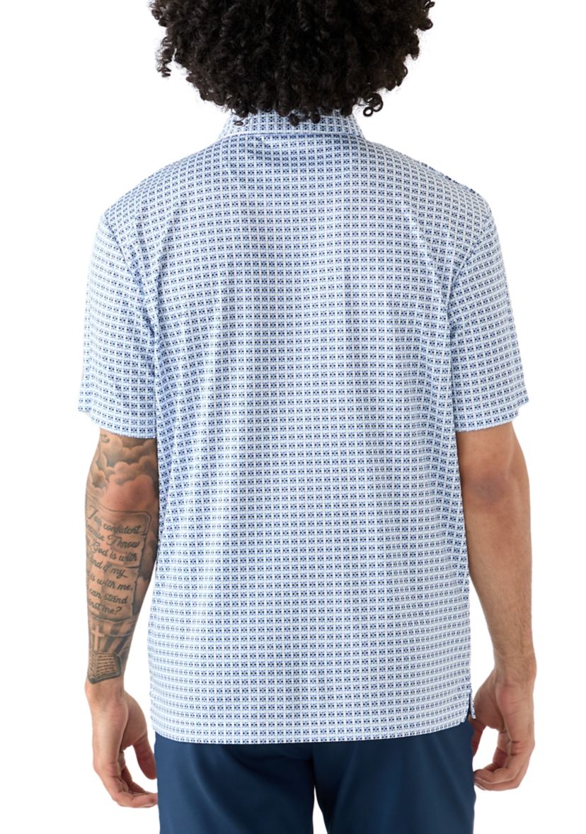 Mens Geometric Print Polo Shirt