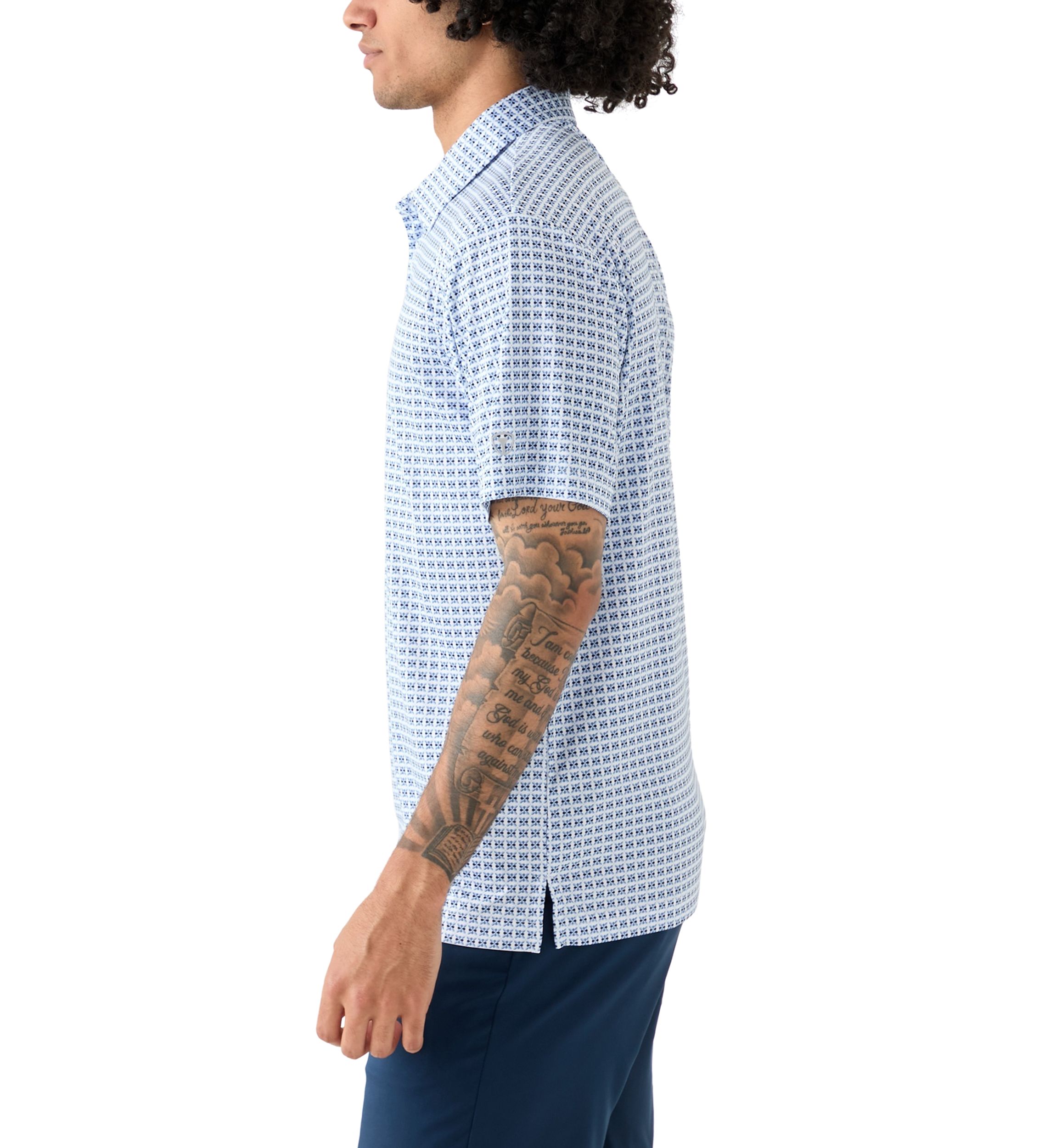 Mens Geometric Print Polo Shirt