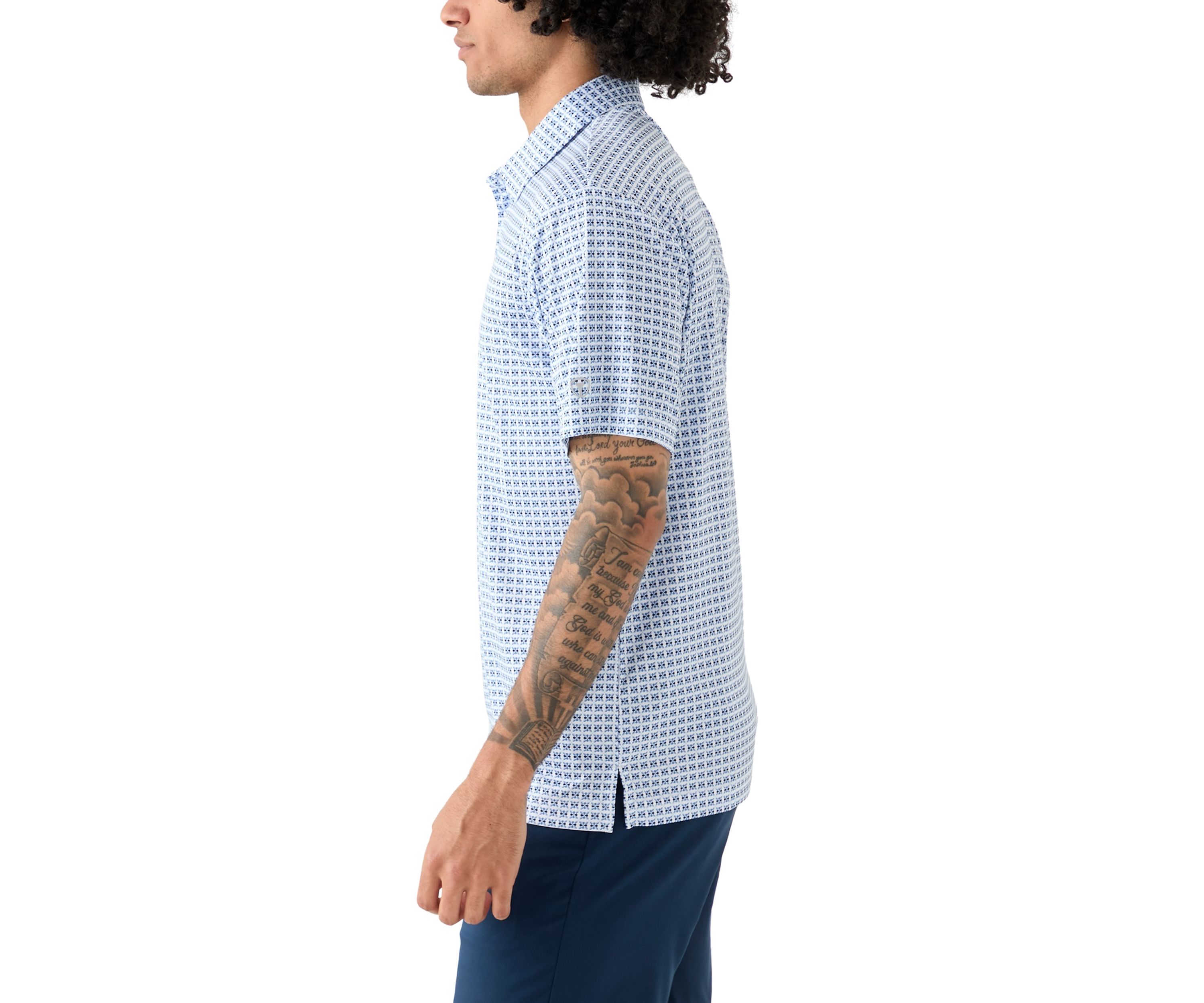 Mens Geometric Print Polo Shirt