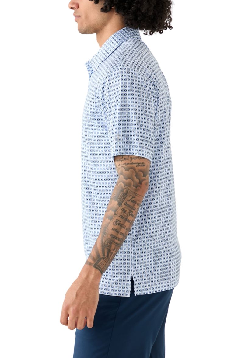 Mens Geometric Print Polo Shirt