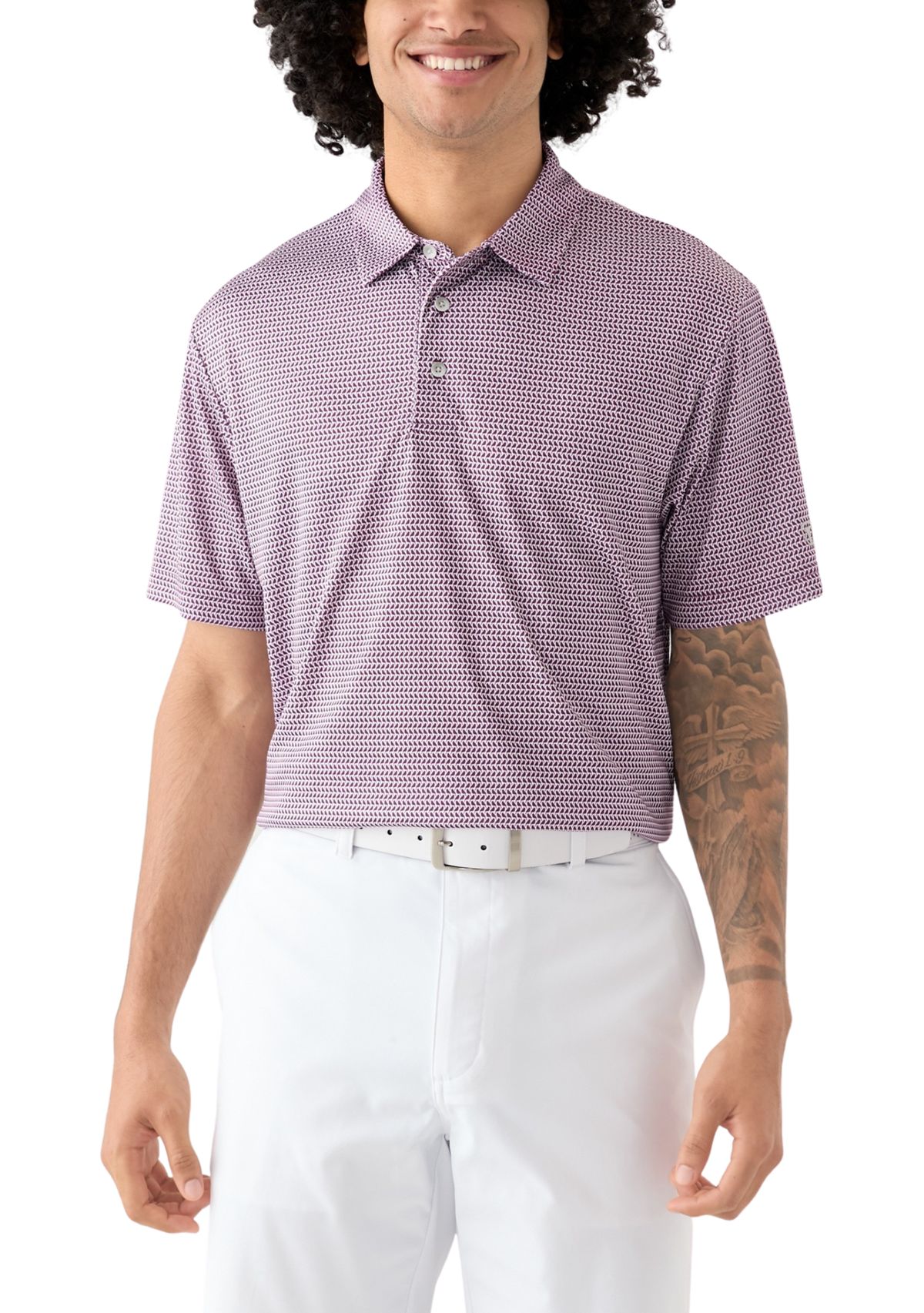 Mens Birdie Print Polo Shirt
