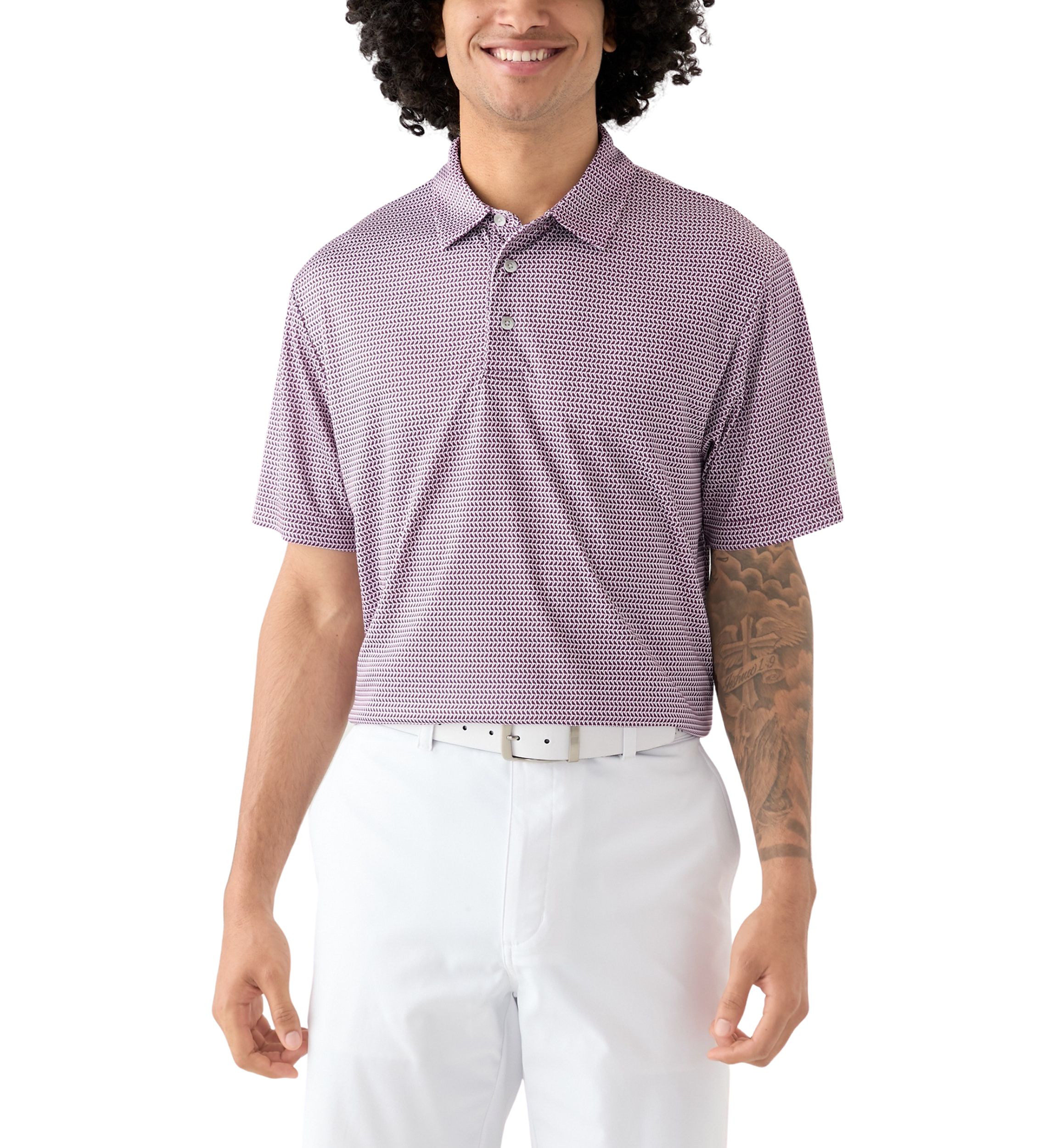 Mens Birdie Print Polo Shirt