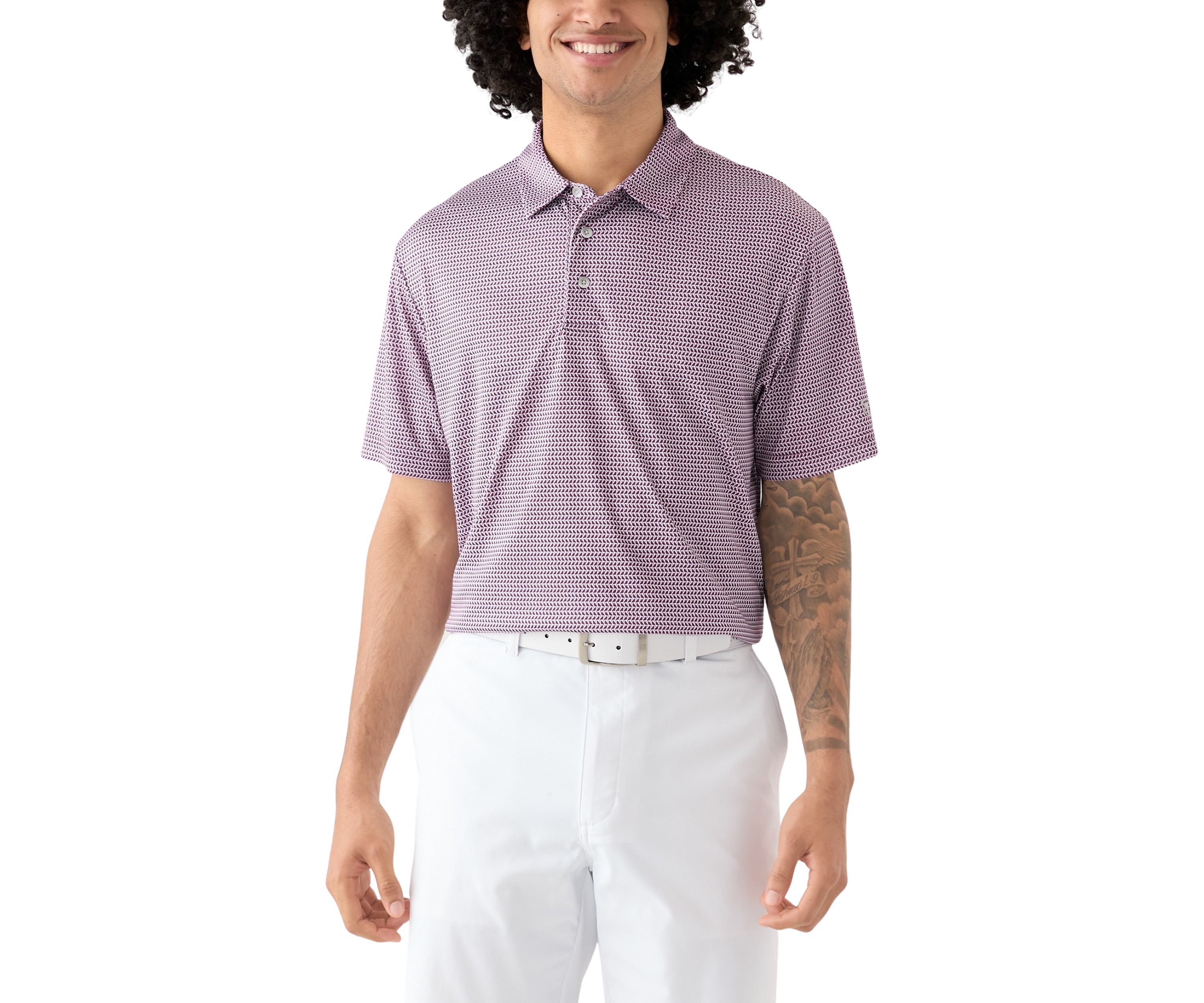 Mens Birdie Print Polo Shirt
