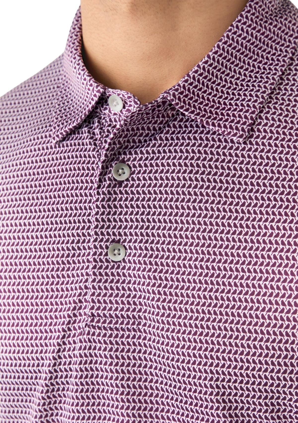 Mens Birdie Print Polo Shirt