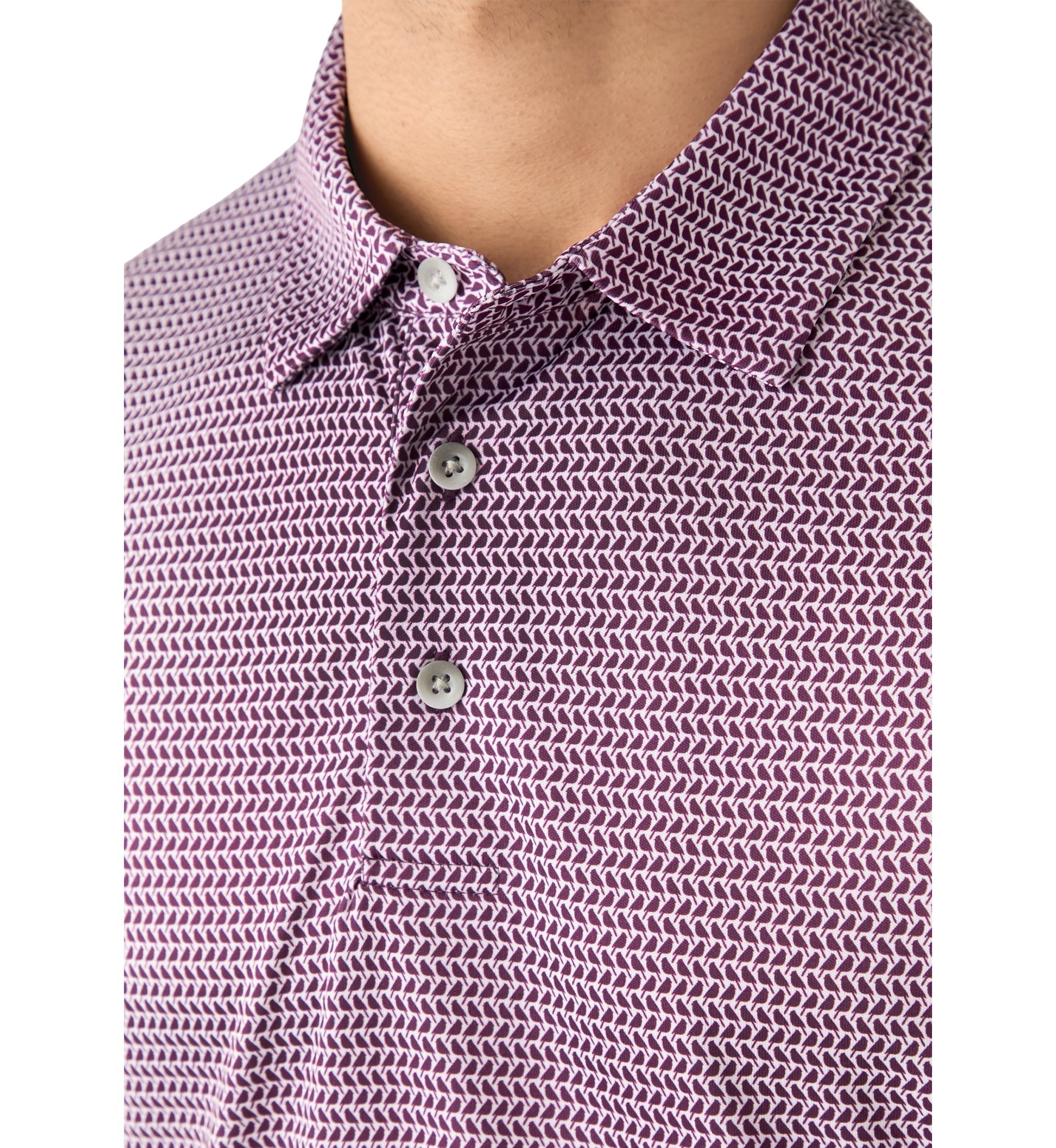 Mens Birdie Print Polo Shirt
