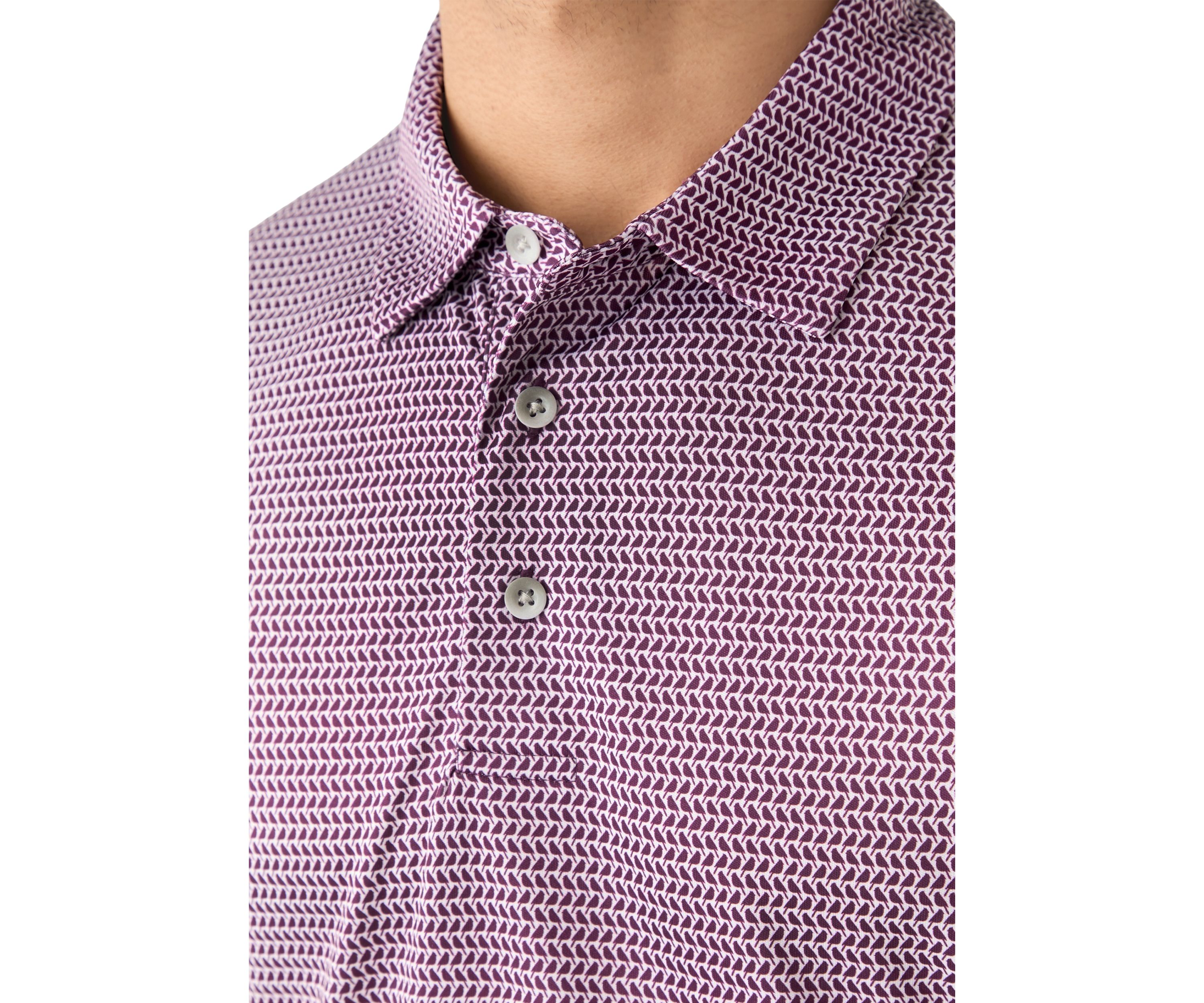 Mens Birdie Print Polo Shirt