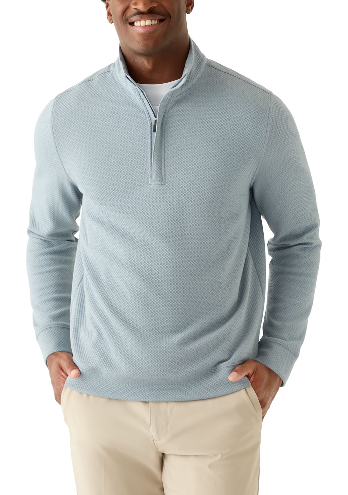 Mens Midweight Argyle 1/4 Zip Pullover